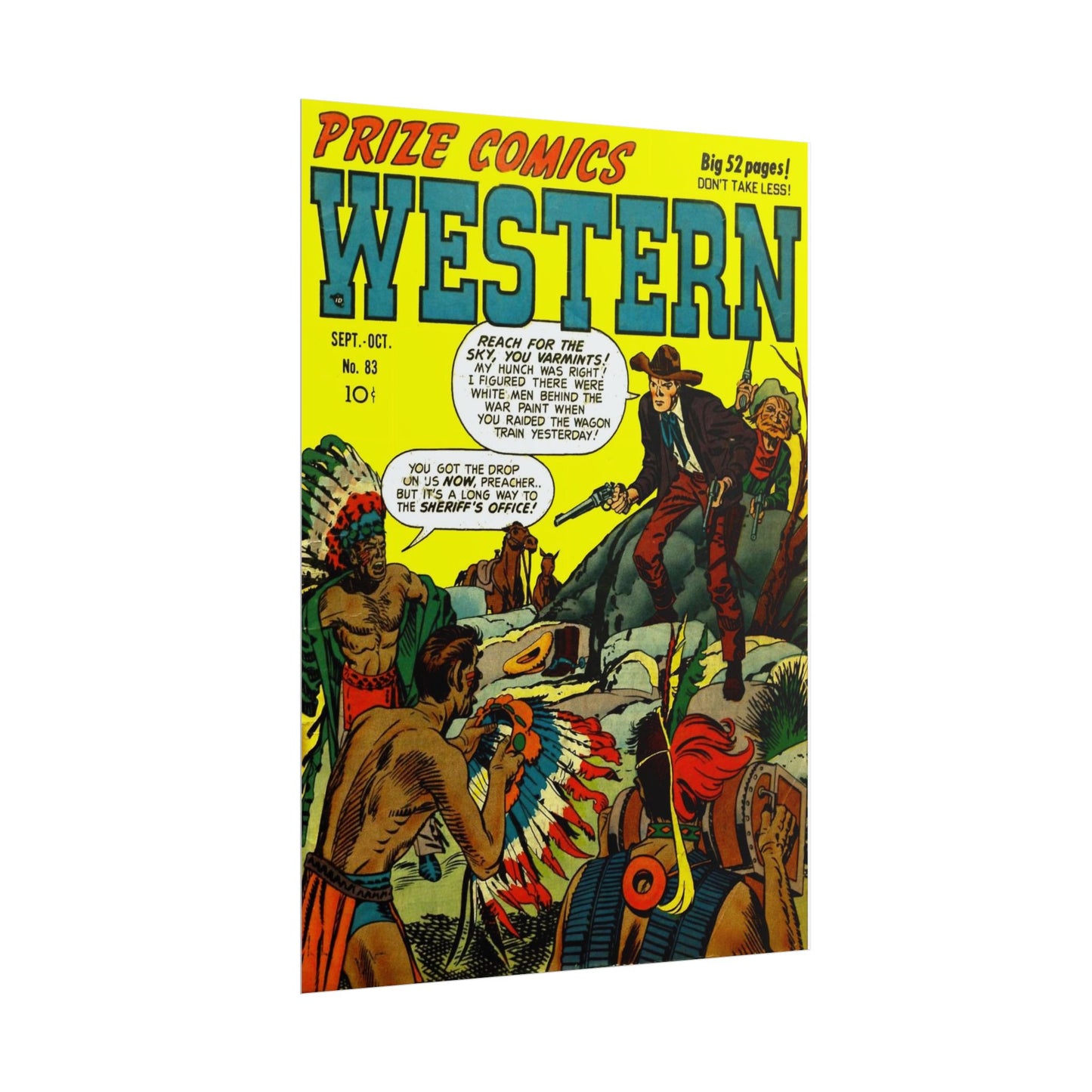 Retro Prize Comics Western Cover Rolled Poster