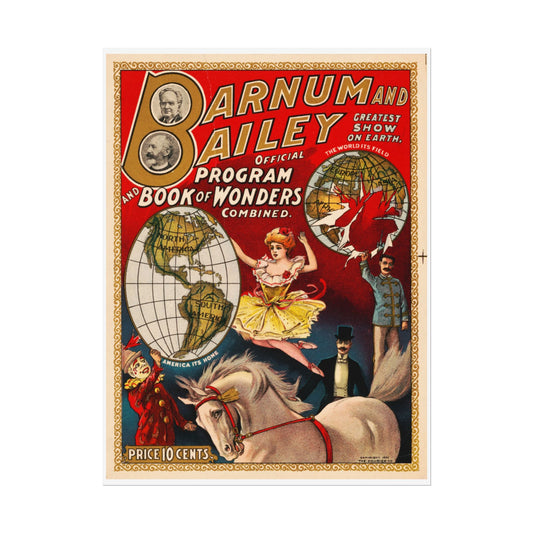 Vintage Circus Poster Rolled Posters, Wall Art Decor, Retro Circus Art, Big Top Poster, Classic Circus Print, Dorm Room Wall Hanging - Old School Male 