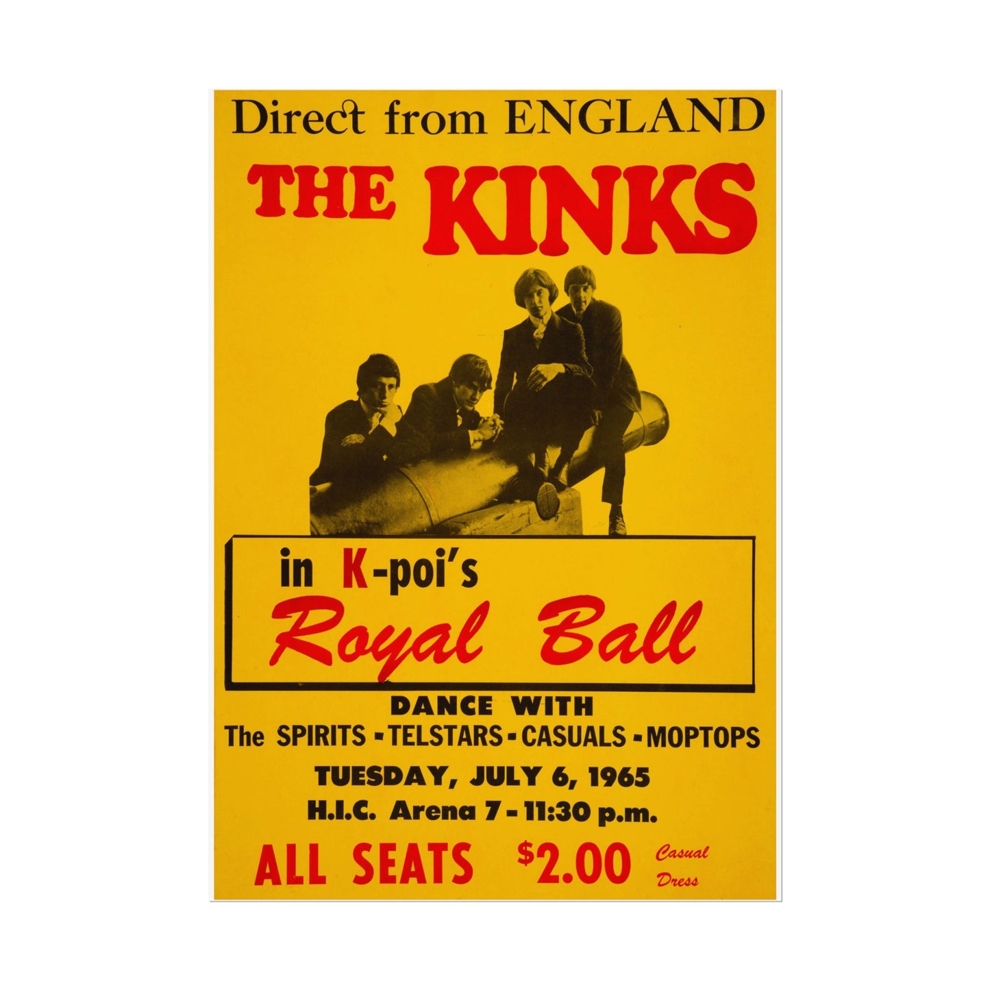 'The Kinks' Concert Poster Live at the Royal Ball Retro Posters - Old School Male 