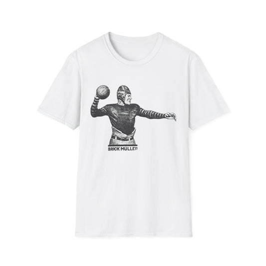 Score Style Points with 1 Retro Brick Muller Football Player Tee - Perfect for Fans & Collectors!