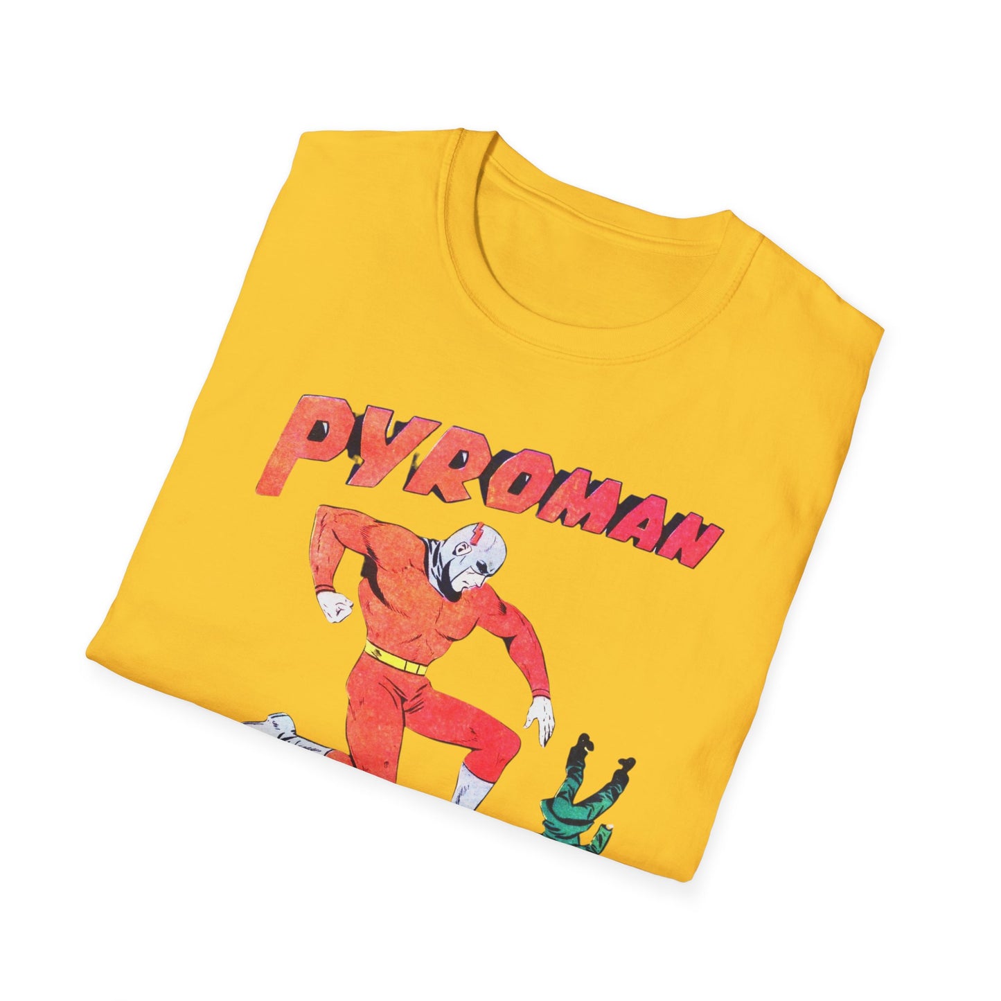 Retro Pyroman Comic Character T-Shirt - 100% Cotton, Classic Fit, Perfect for Comic Fans