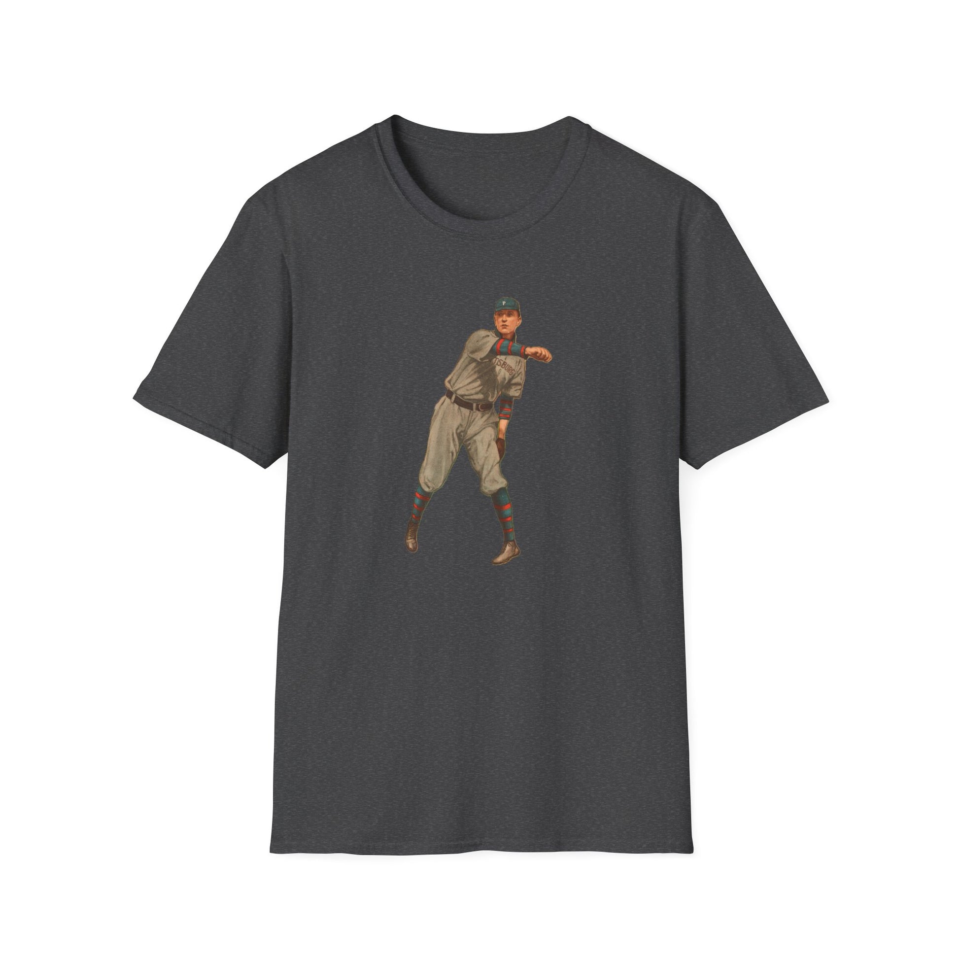 Retro Baseball Player Unisex Softstyle Tee - Old School Male 