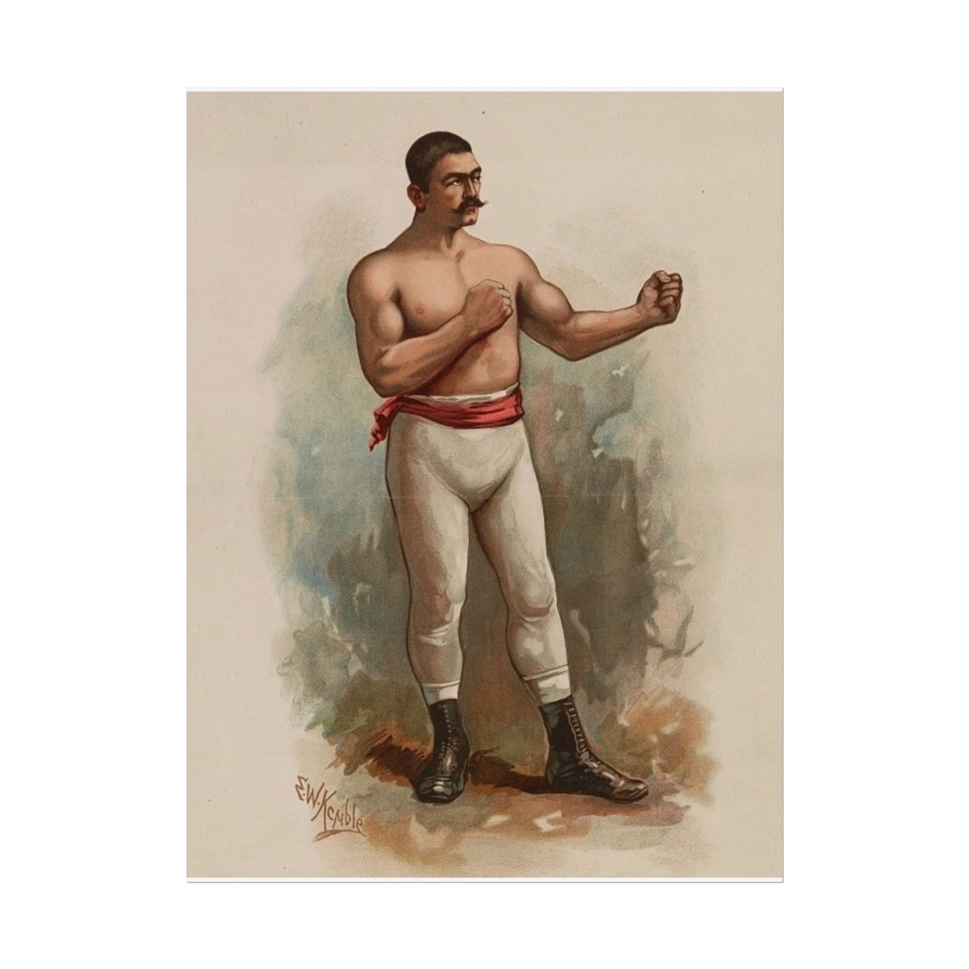 Vintage Champion Pugilist John Sullivan Poster - Old School Male 