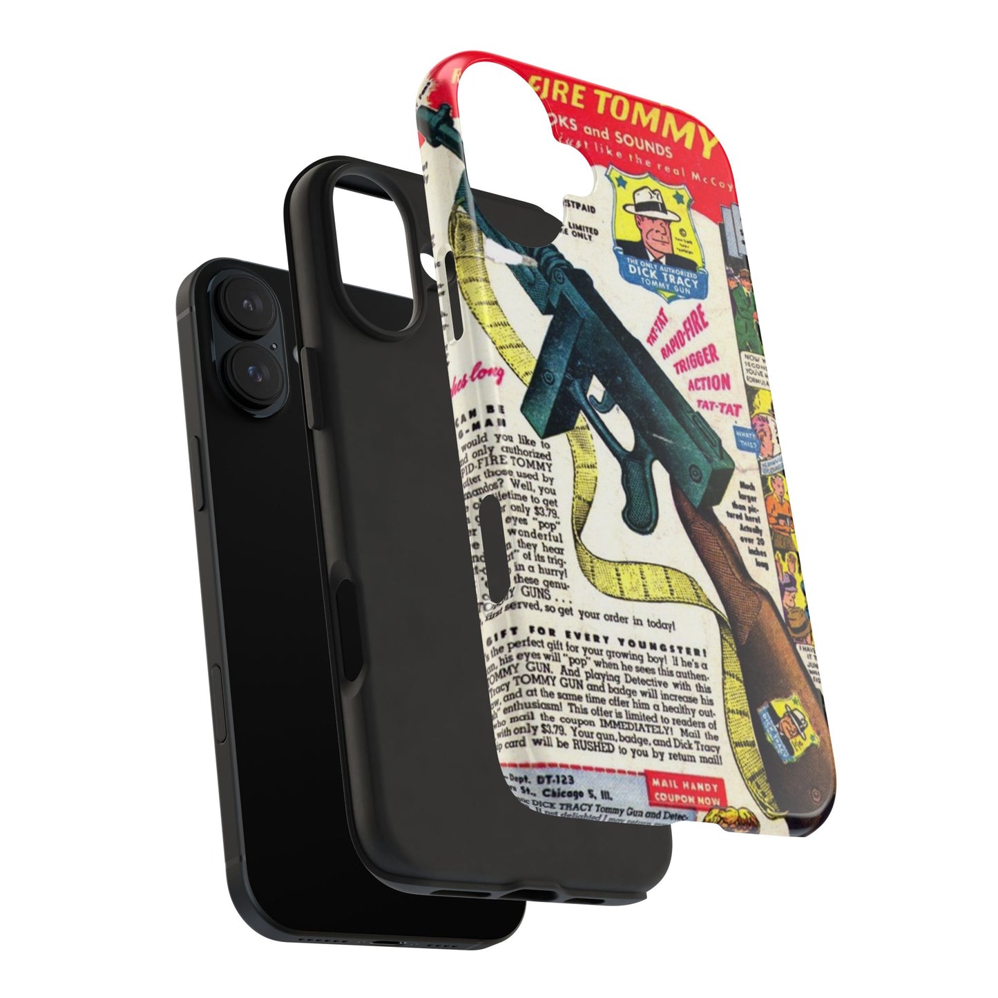 Dick Tracy Tommy Gun Vintage-Inspired Tough Phone Cases