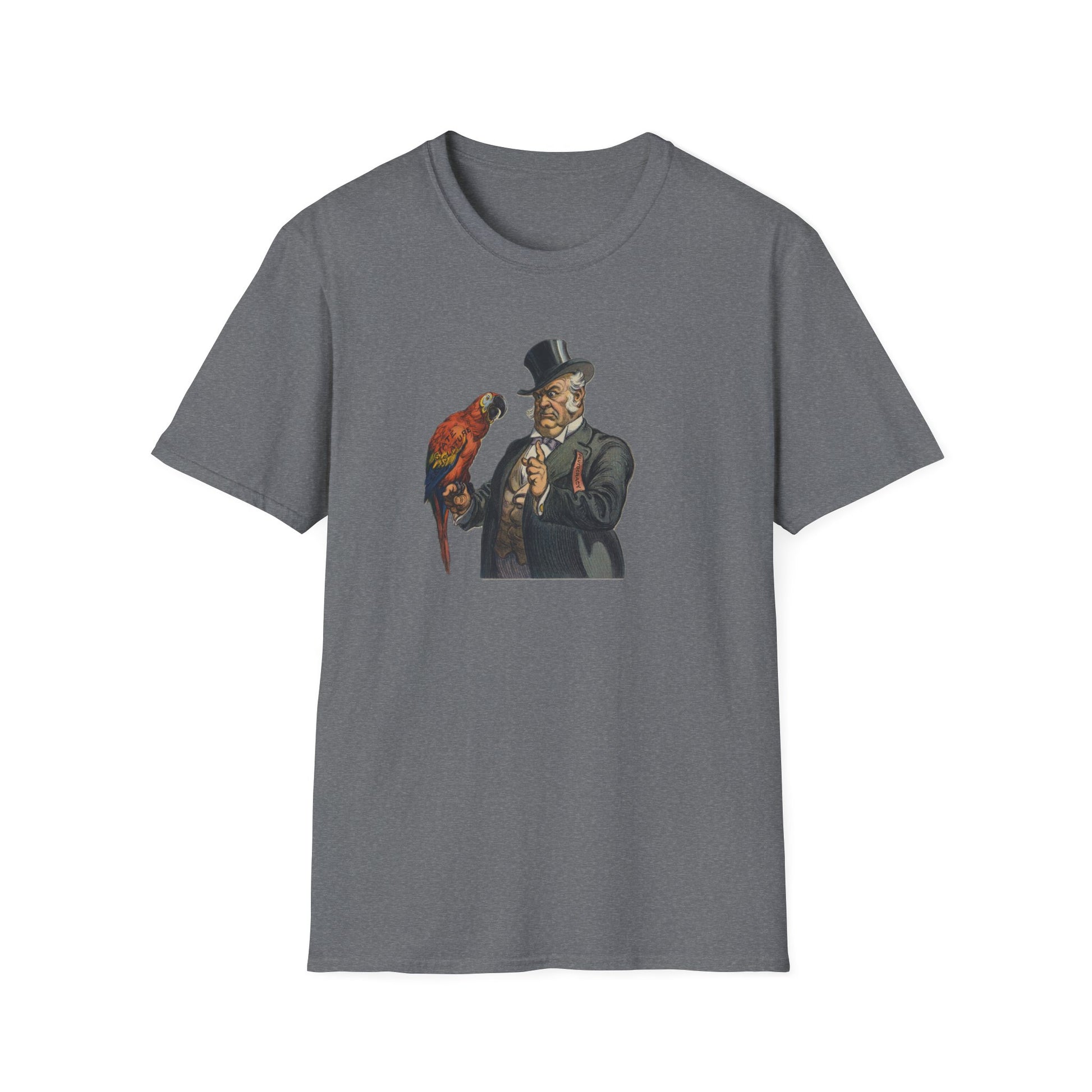 Whimsical Parrot Gent Tee for All - Old School Male 