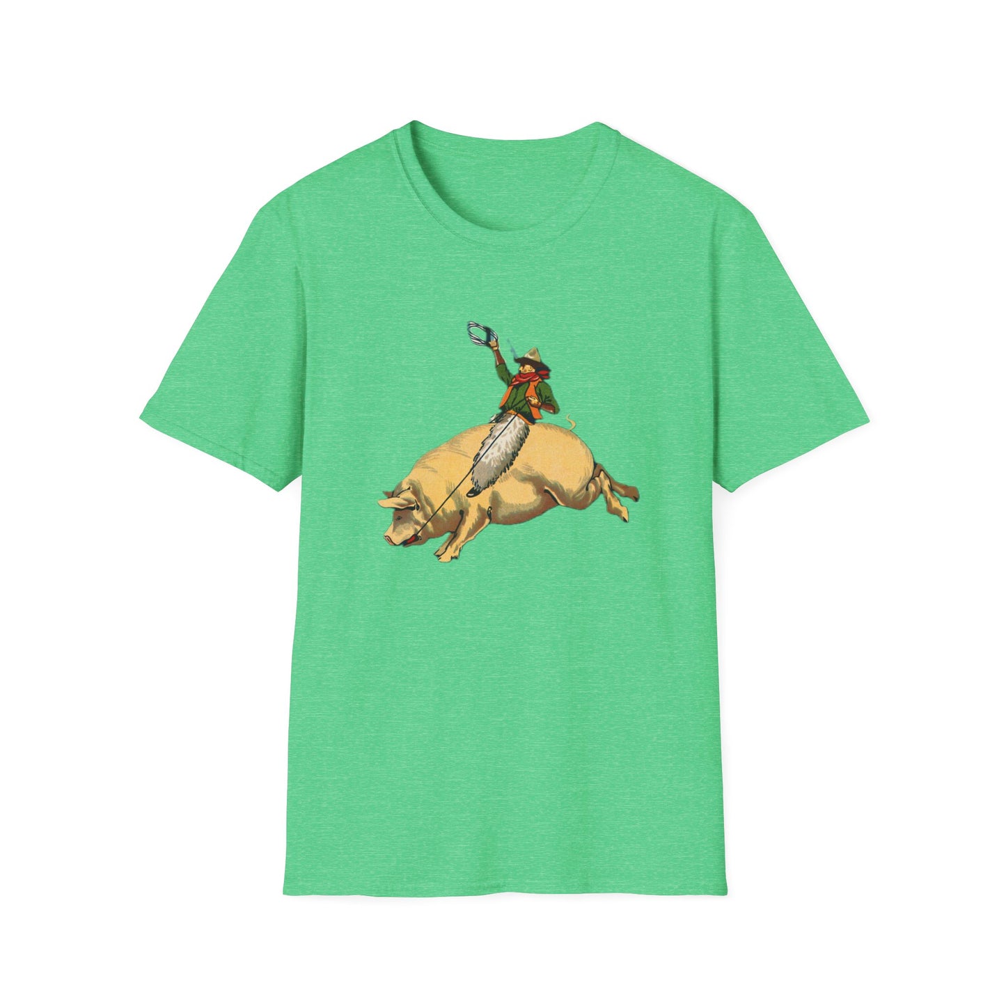 Whimsical Cowboy Pig Graphic Tee - Unisex T-Shirt - Old School Male 