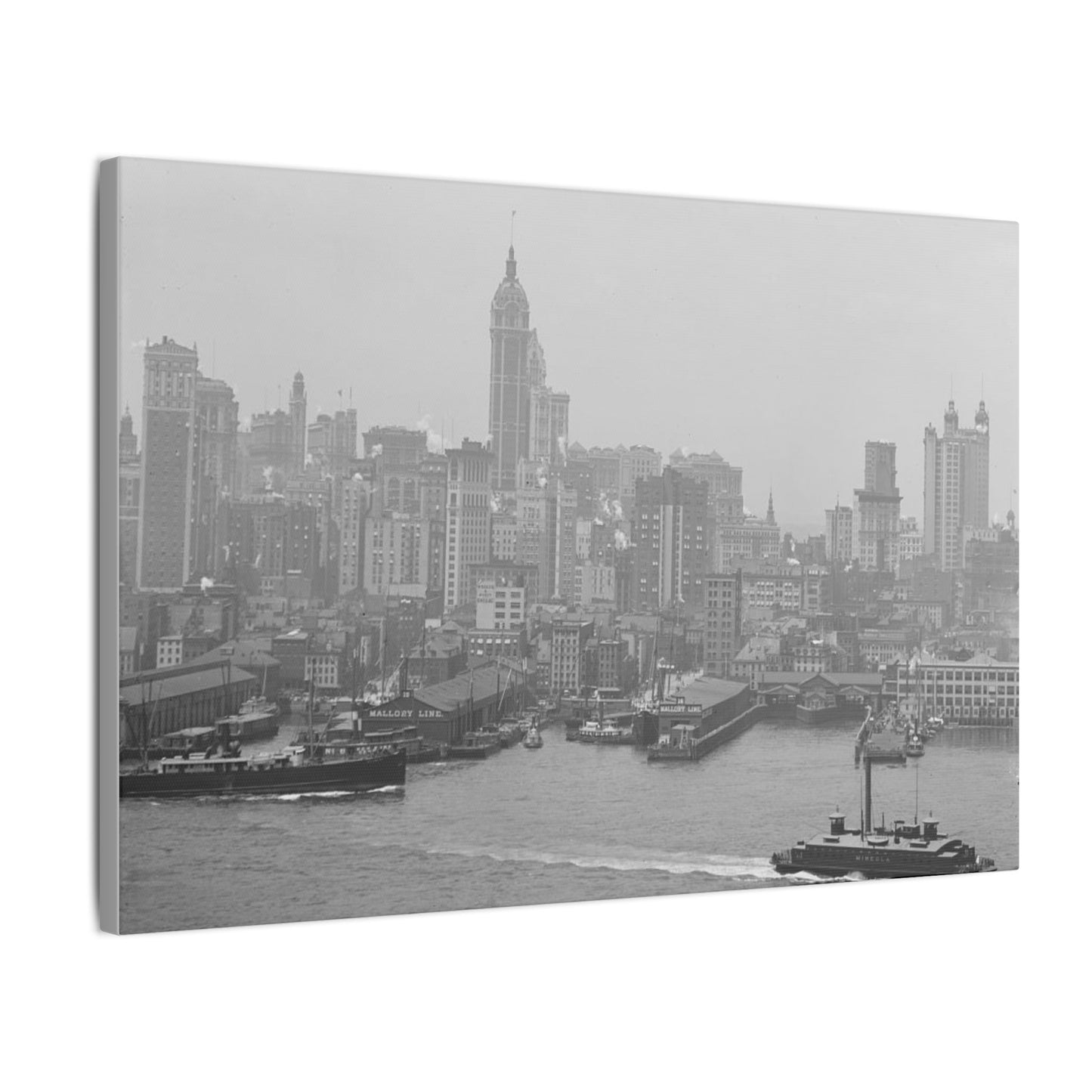 Vintage NYC Harbor Photo Canvas Print