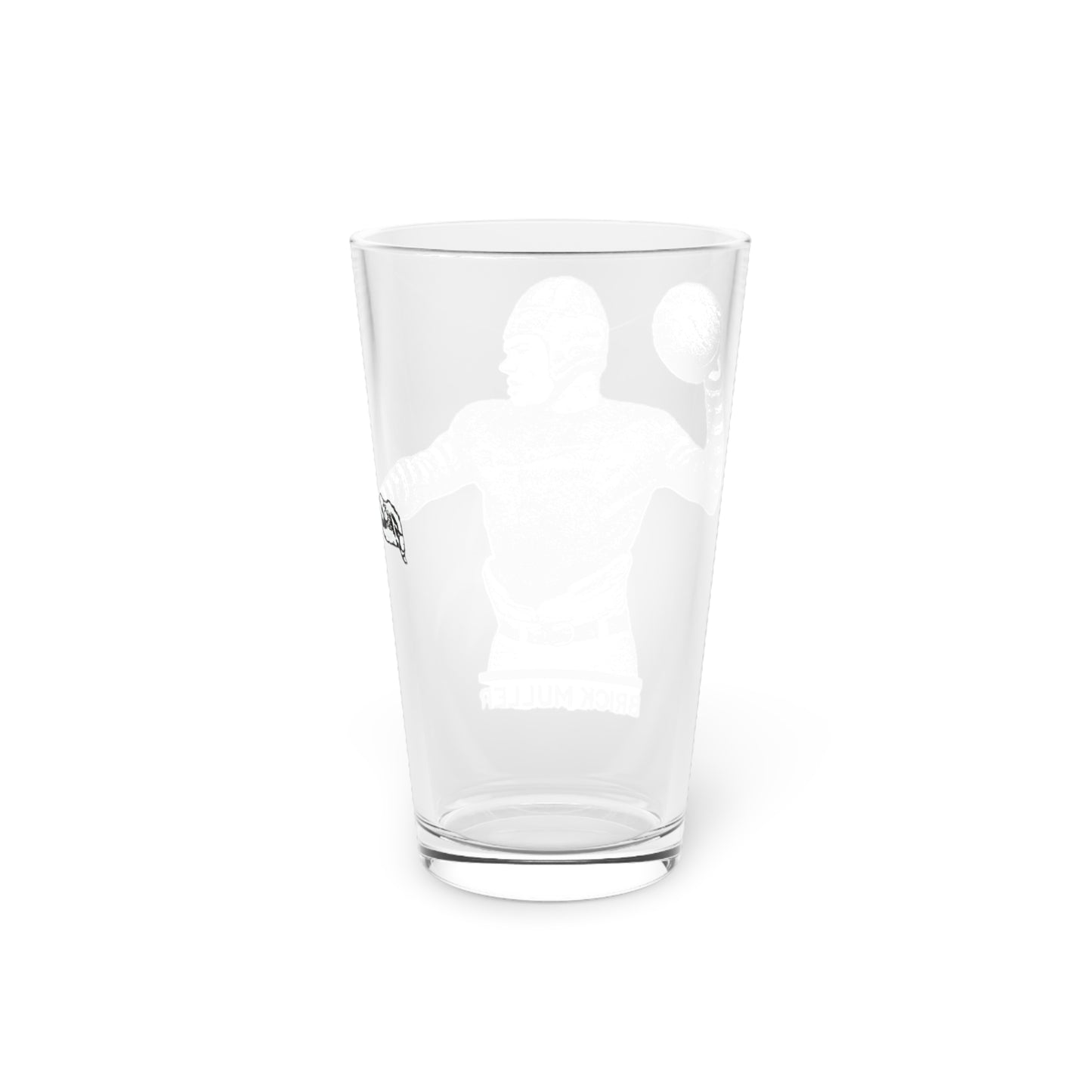 Classic Brick Miller Football Player 16oz Pint Glass