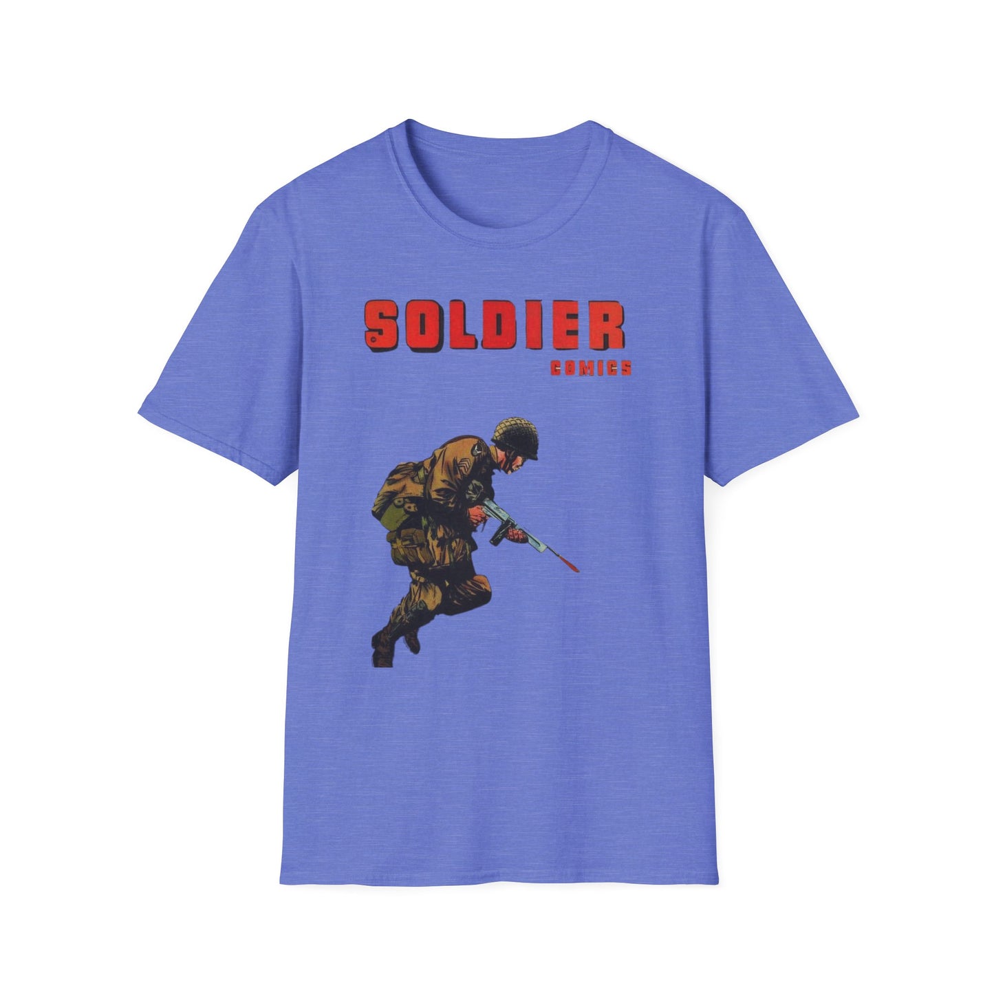 Vintage Retro Soldier Comics Graphic T-Shirt - 100% Cotton Classic Fit Tee