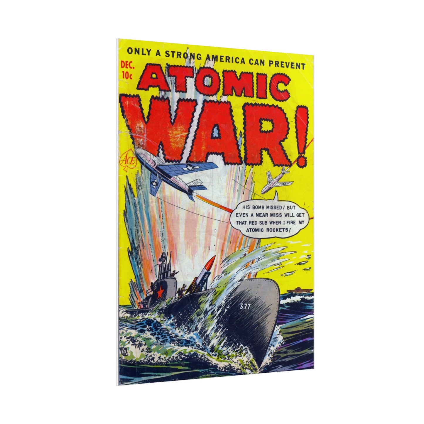 Retro Atomic War Comic Book Cover Poster