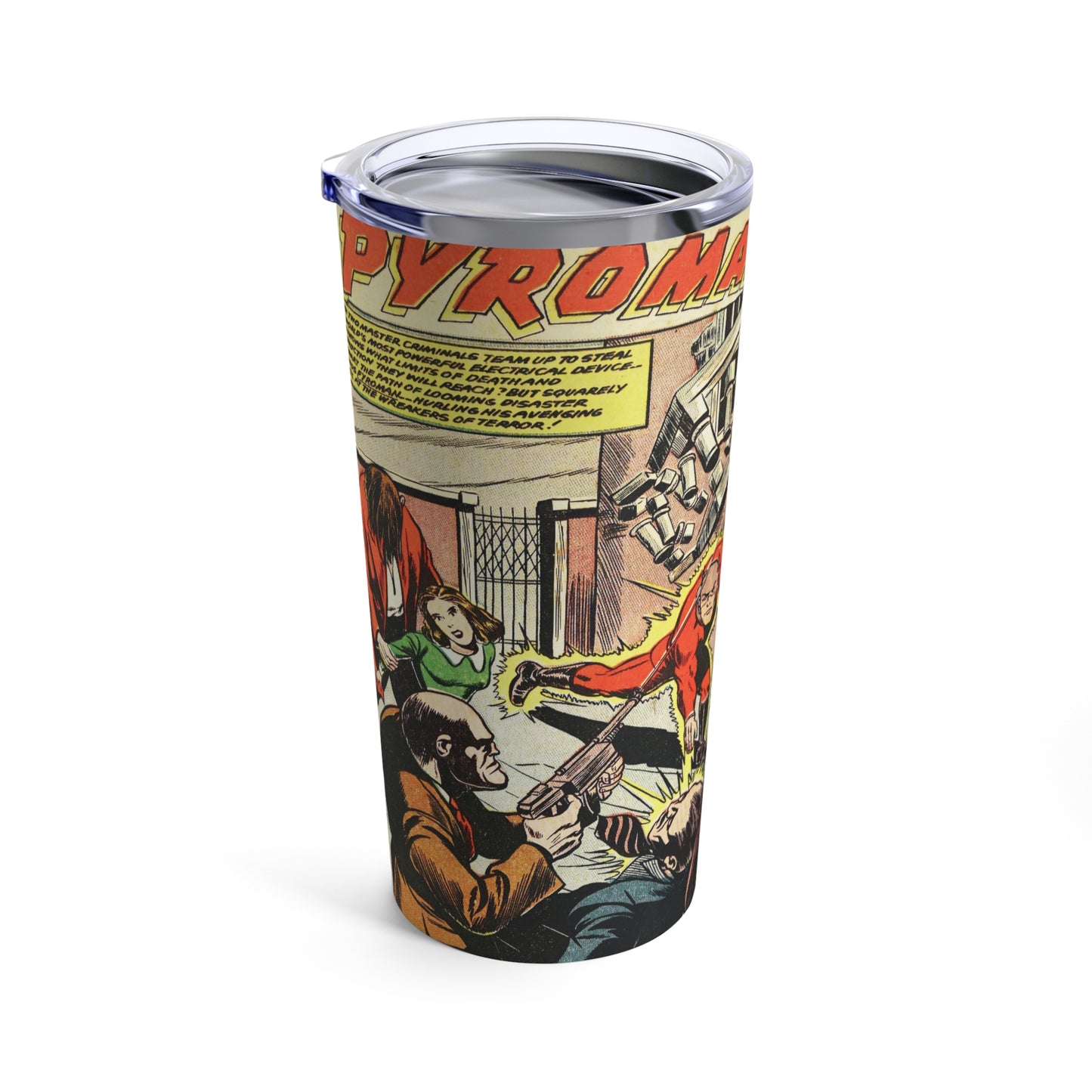 20oz Retro Pyroman Comic Tumbler for Everyday Hydration