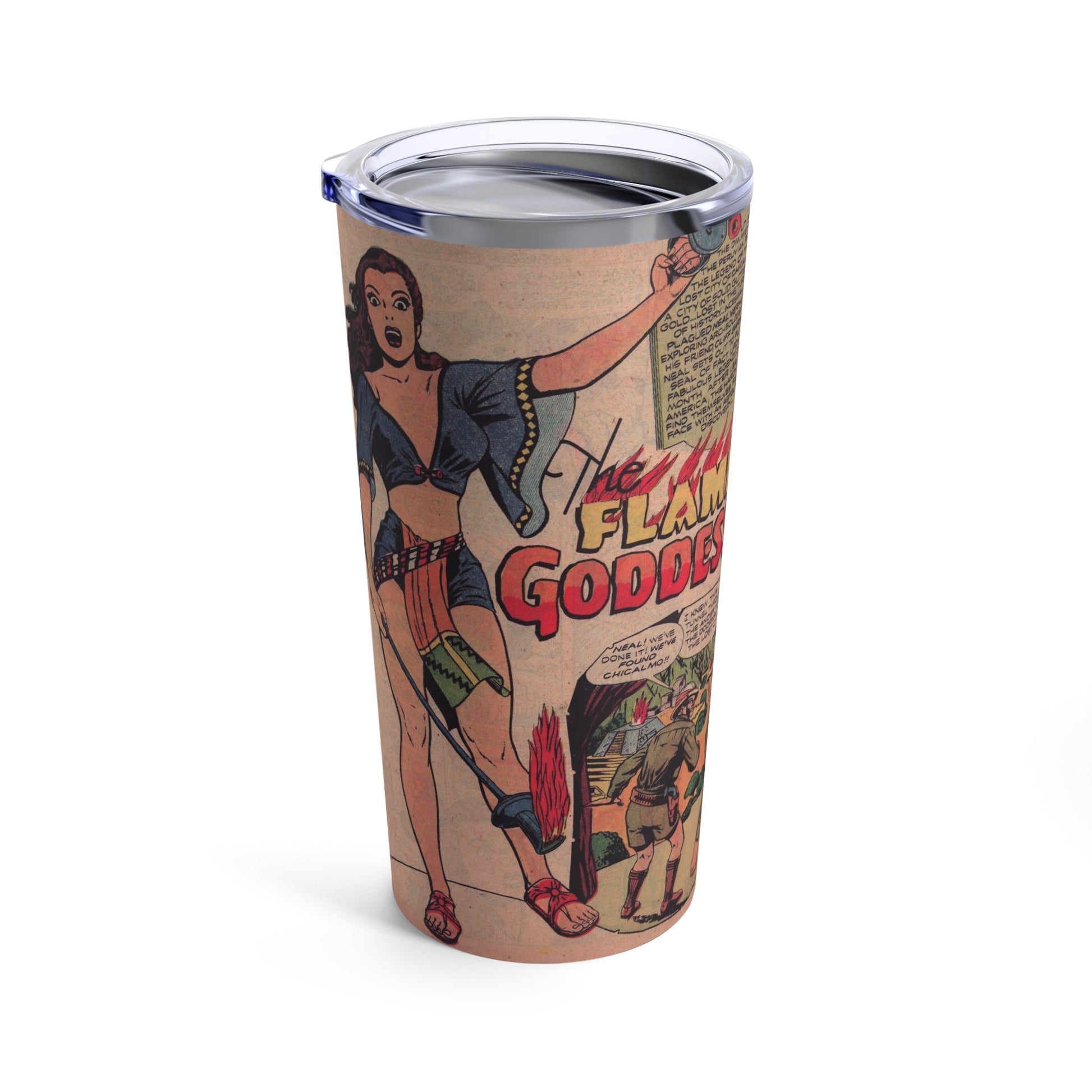 Flame Goddess Retro 20oz Insulated Tumbler - Old School Male 