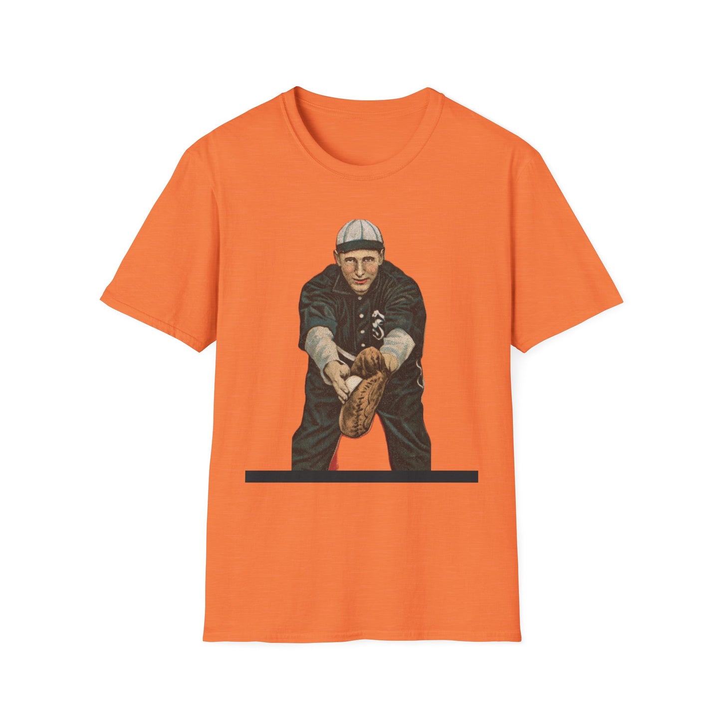 Retro Baseball Infielder Tee - Old School Male 