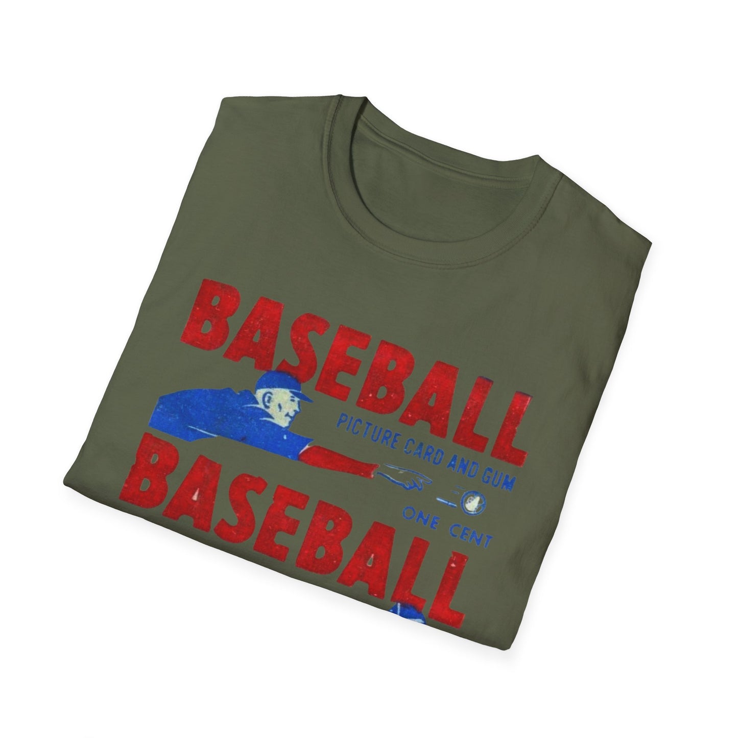 Vintage 1950 Baseball Card Wrapper Unisex T-Shirt in black showcasing classic graphics. An excellent choice for nostalgic baseball fans looking for a comfortable, stylish tee.