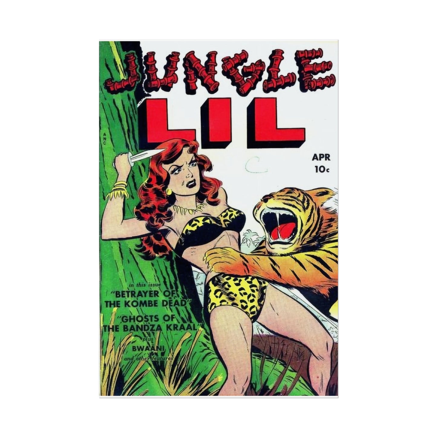 Retro Comic Jungle Lil Rolled Poster - Old School Male 