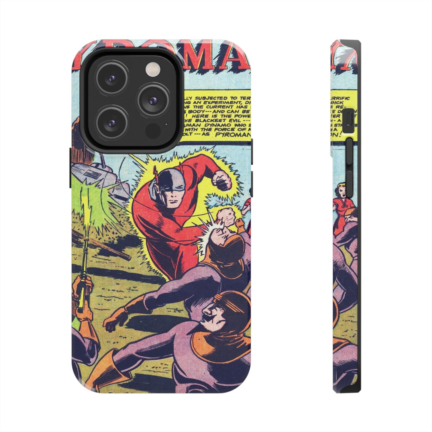 Vintage Pyroman Comic Page Durable Phone Cases - Old School Male 