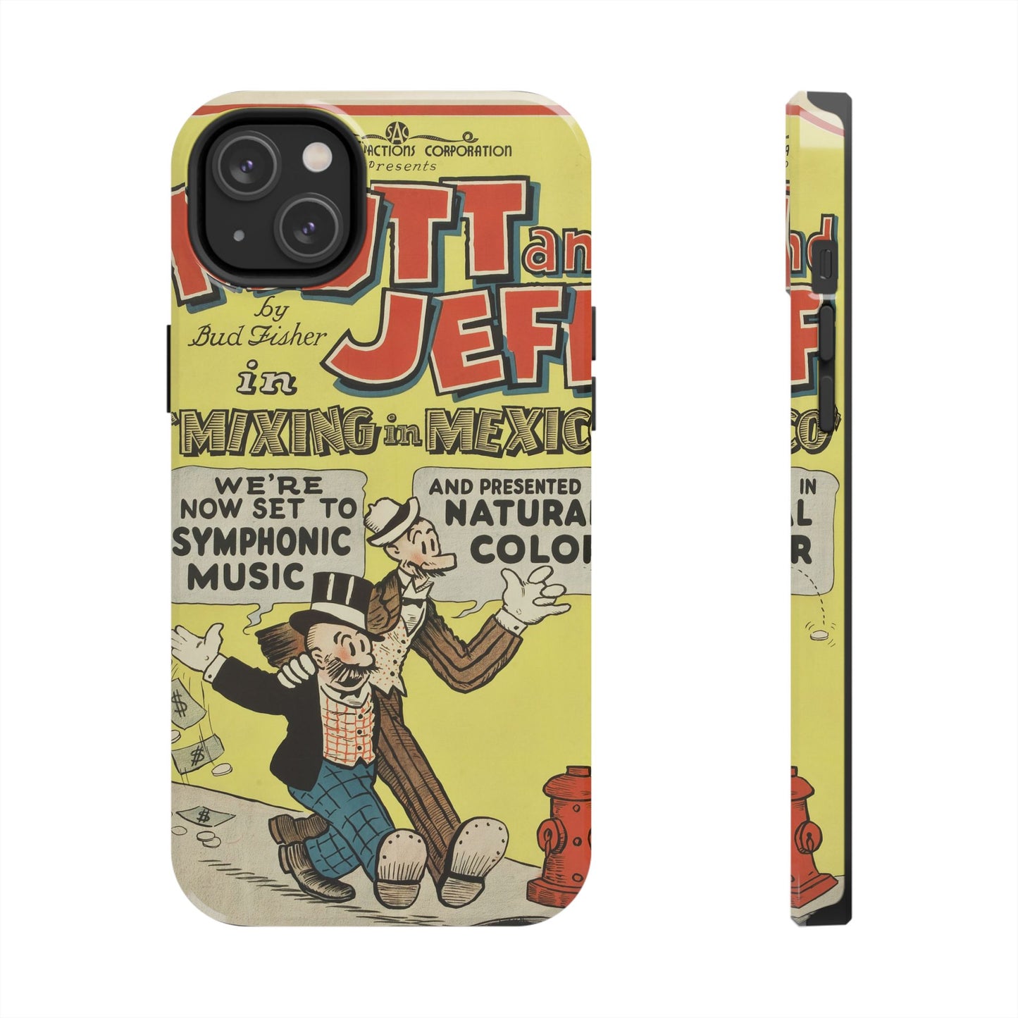 Durable Mutt and Jeff Phone Protection Cases - Old School Male 