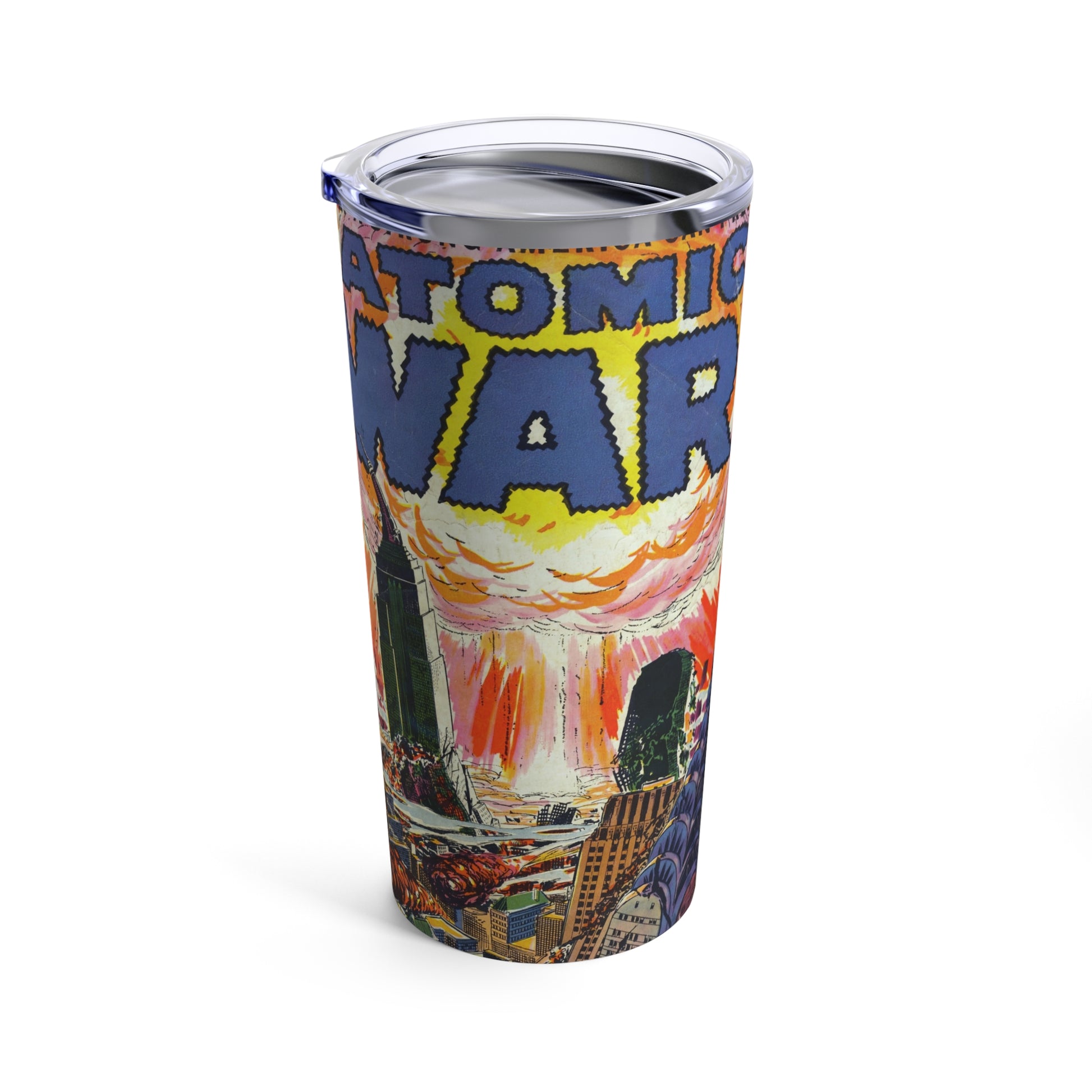 Vintage Atomic Warfare Illustrated Tumbler 20oz - Old School Male 