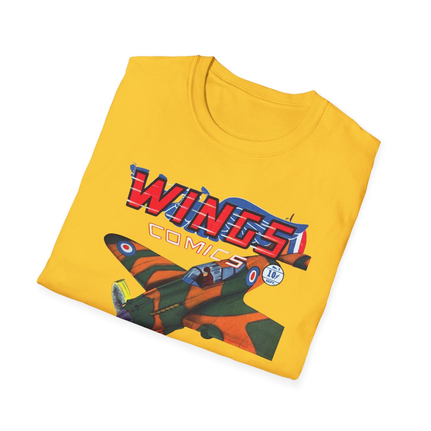 Retro Wings Comics Tee - 100% Cotton Classic Fit T-Shirt for Comic Fans and Vintage Lovers