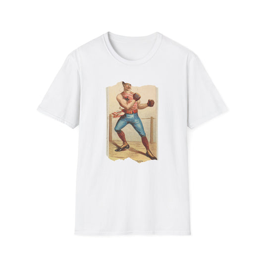 Retro Boxer Pose Unisex Softstyle Tee - Old School Male 