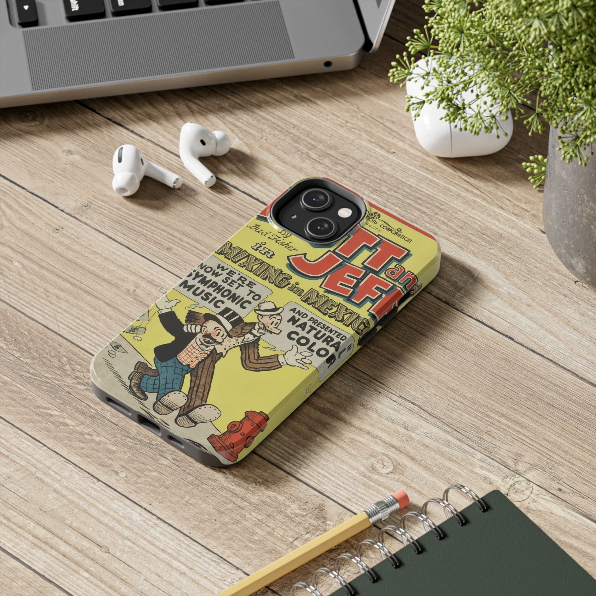 Durable Mutt and Jeff Phone Protection Cases - Old School Male 