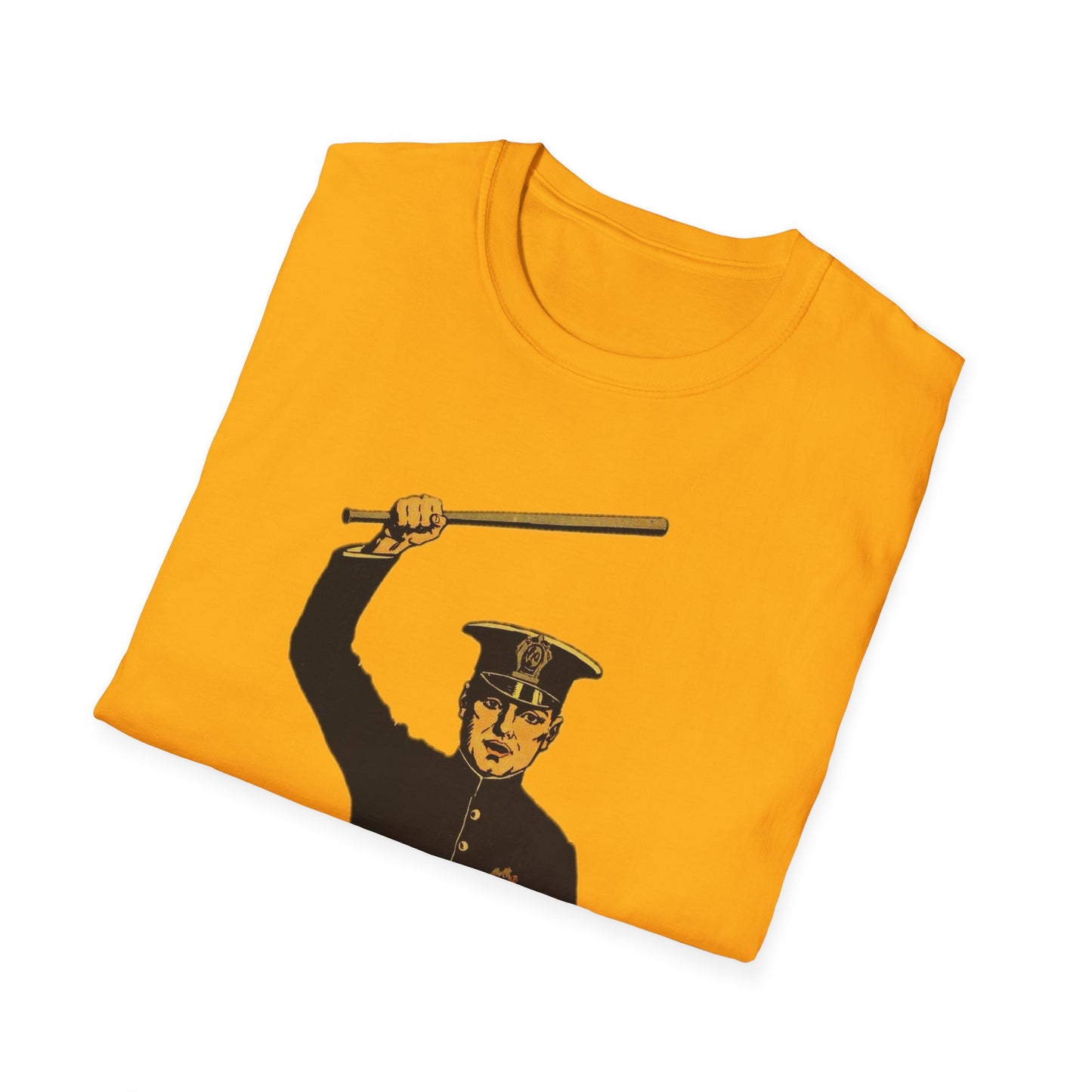 Vintage Policeman with Nightstick Unisex Softstyle Tee