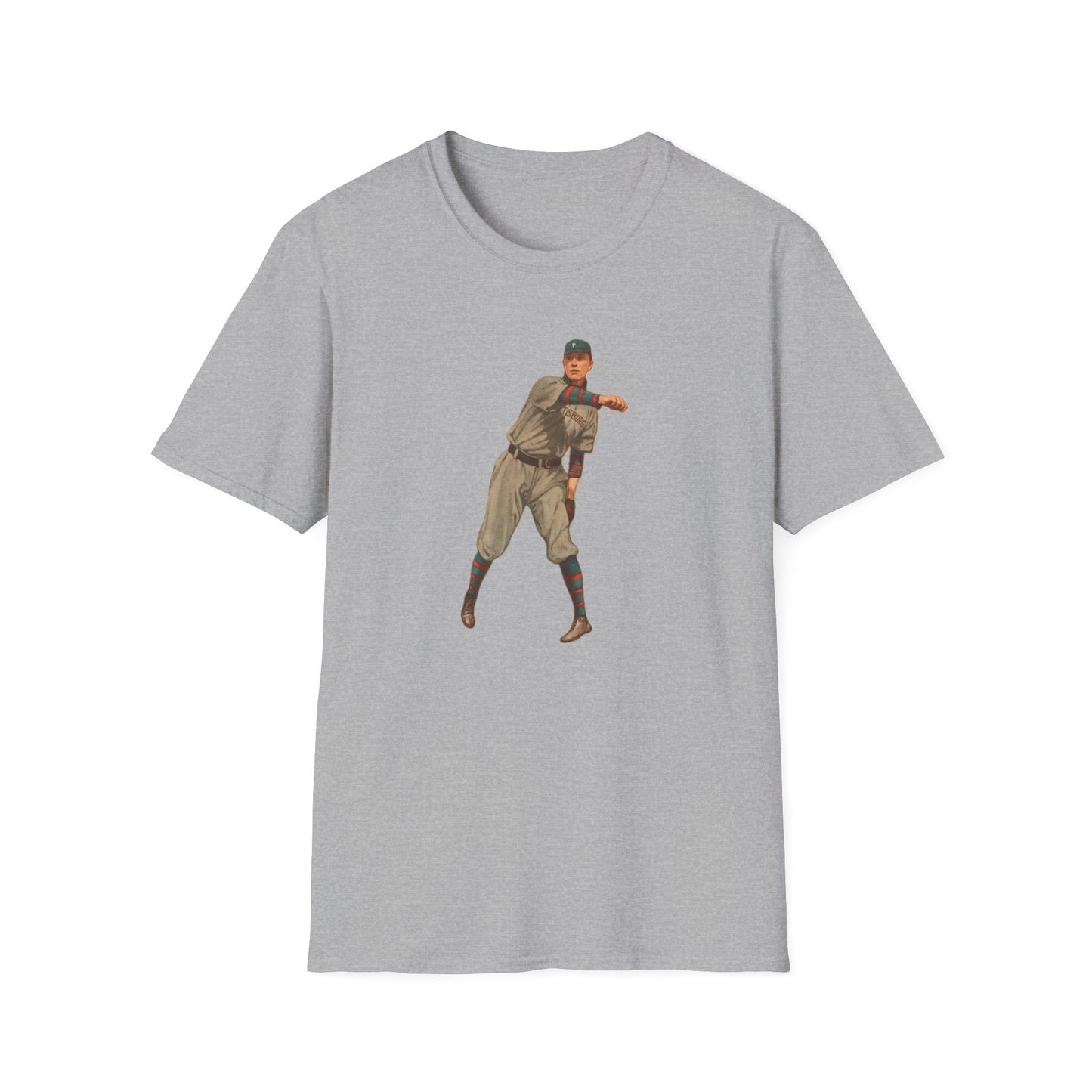 Retro Baseball Player Unisex Softstyle Tee - Old School Male 