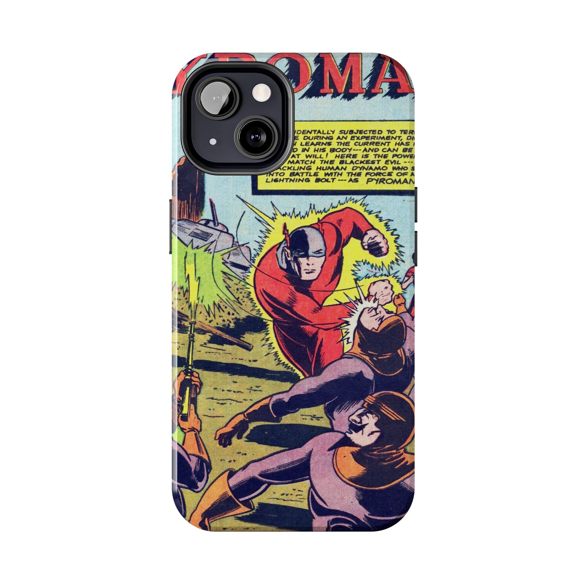 Vintage Pyroman Comic Page Durable Phone Cases - Old School Male 