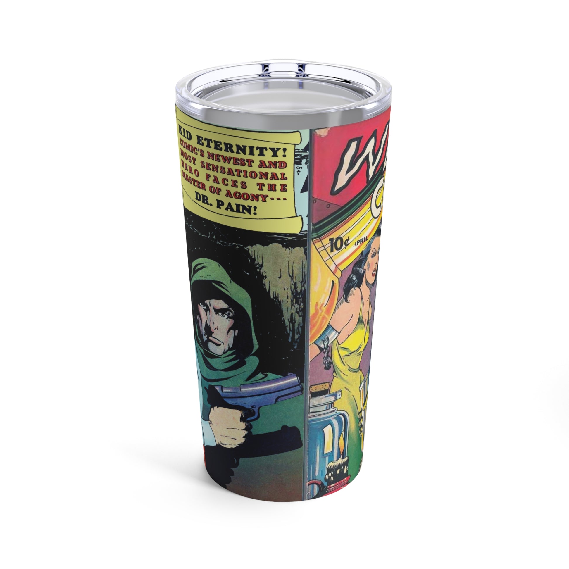 Retro Comic Book Cover Drink Tumbler - Old School Male 