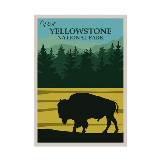 Visit Yellowstone National Park Vintage Poster - Old School Male 