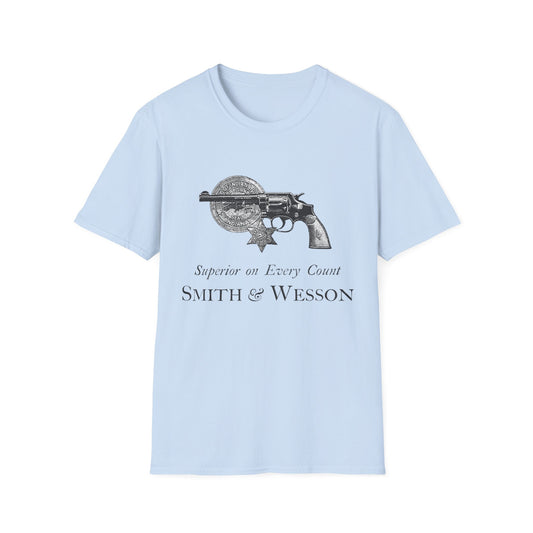 Vintage Smith And Wesson T-Shirt - Classic Ad Tee For Firearm Enthusiasts, Made In USA Cotton