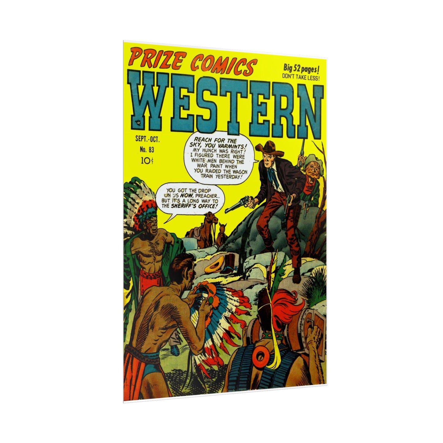 Retro Prize Comics Western Cover Rolled Poster - Old School Male 