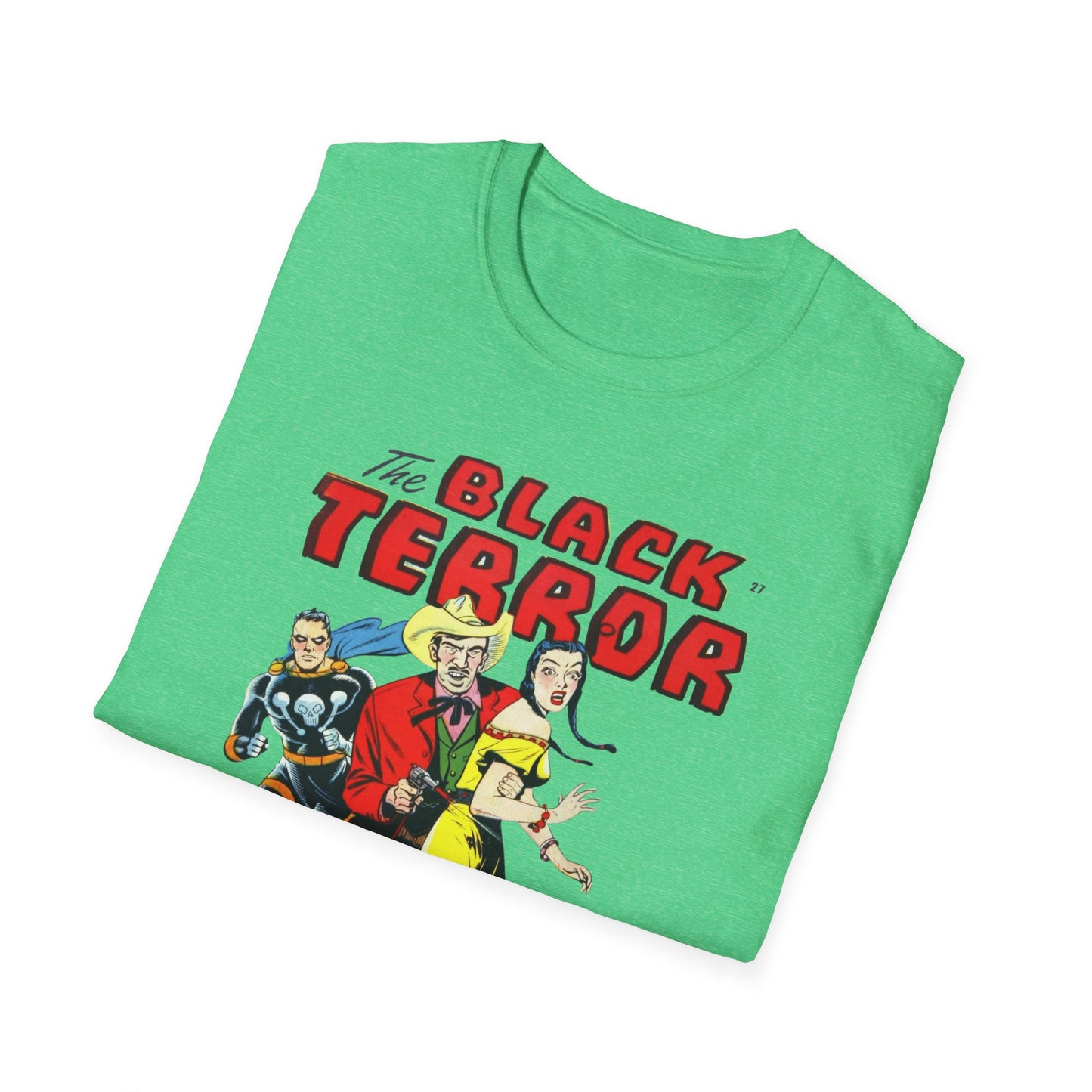 Vintage Black Terror Comic Character T-Shirt - Soft Cotton, Classic Fit for Retro Fans