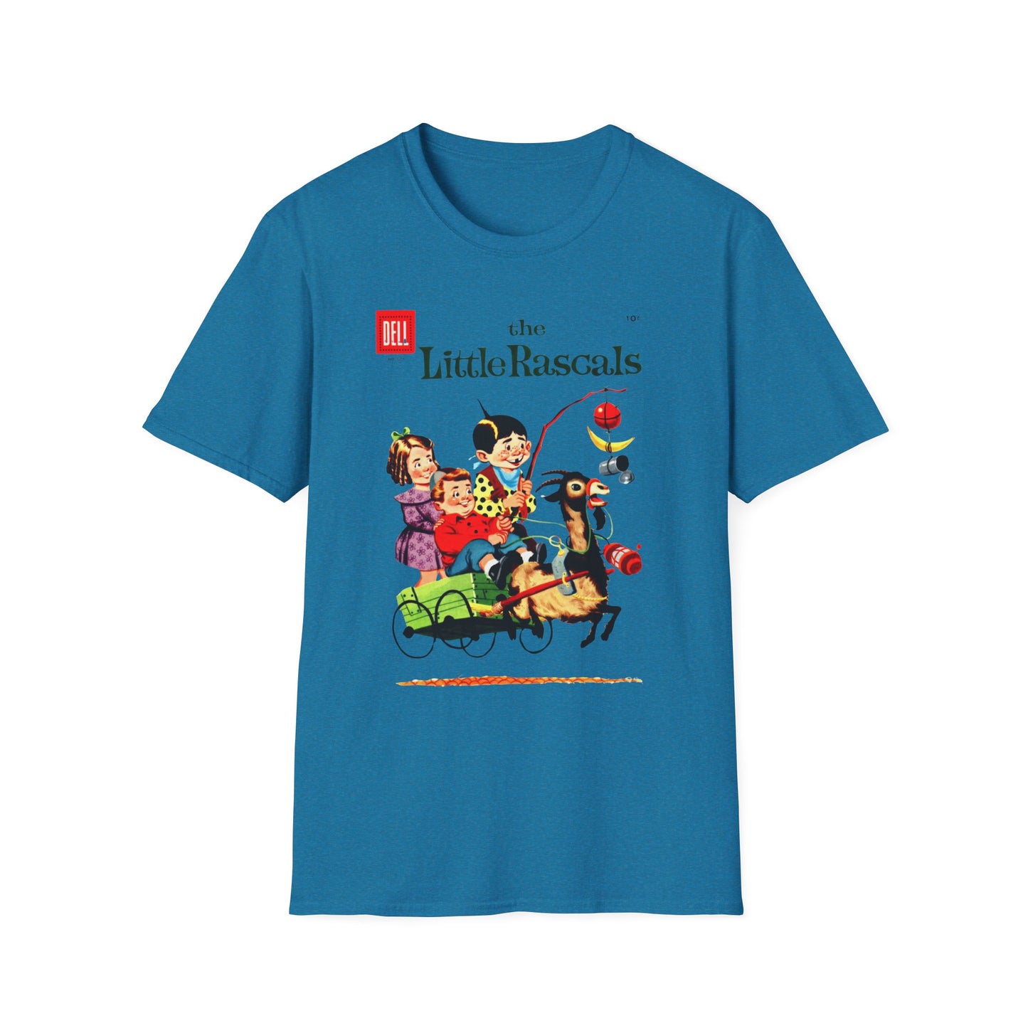 Vintage Little Rascals T-Shirt in deep navy, displaying characters from the classic comic series in a delightful print. An amusing vintage comic t-shirt for fans and collectors alike!