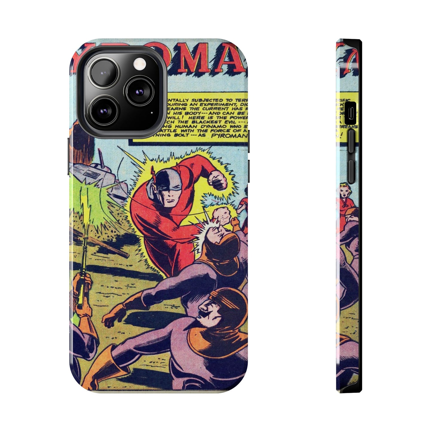 Vintage Pyroman Comic Page Durable Phone Cases - Old School Male 