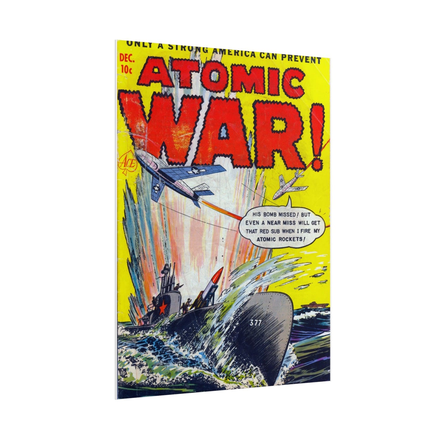 Retro Atomic War Comic Book Cover Poster