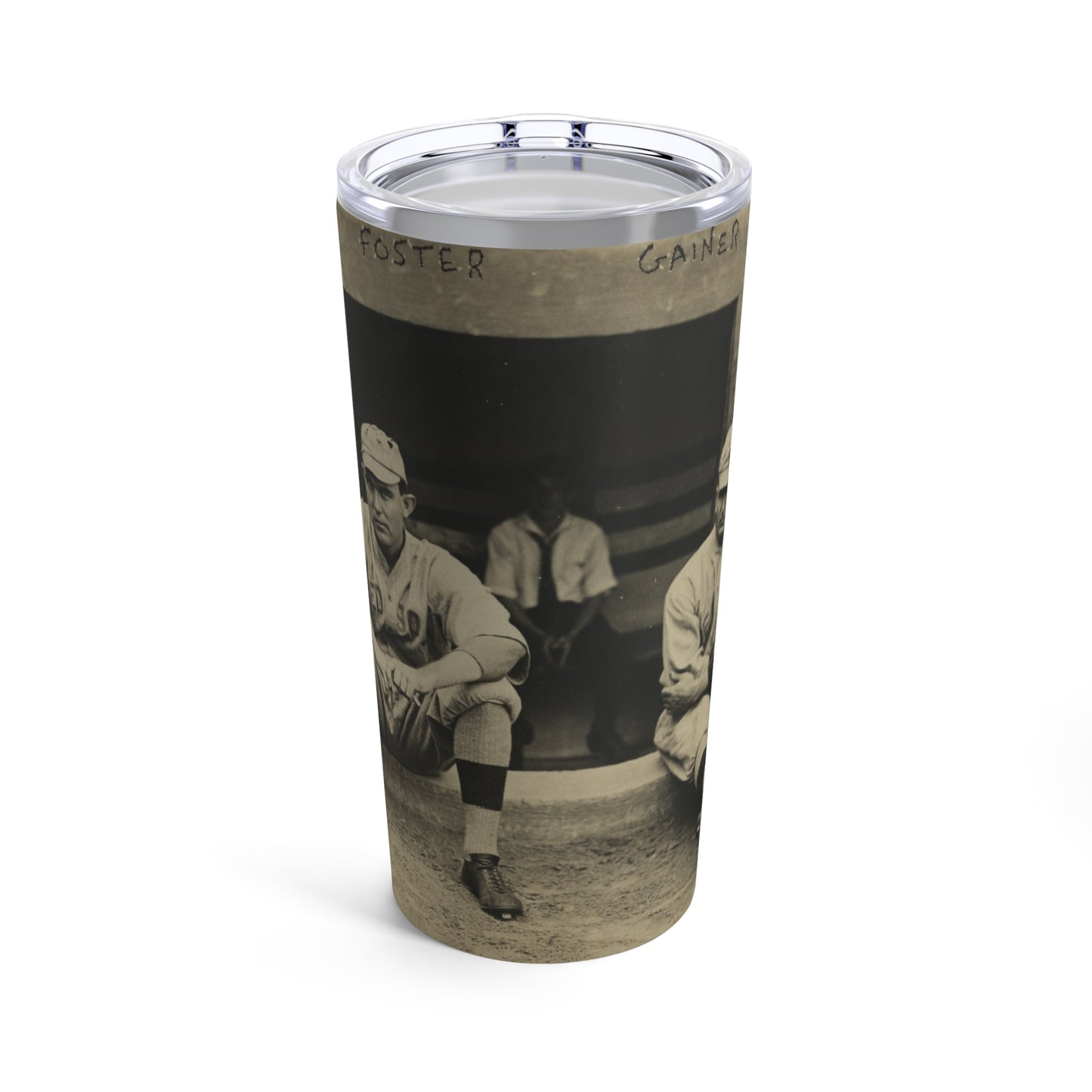 Baseball Tumbler 20oz with Vintage Babe Ruth Picture - Old School Male 