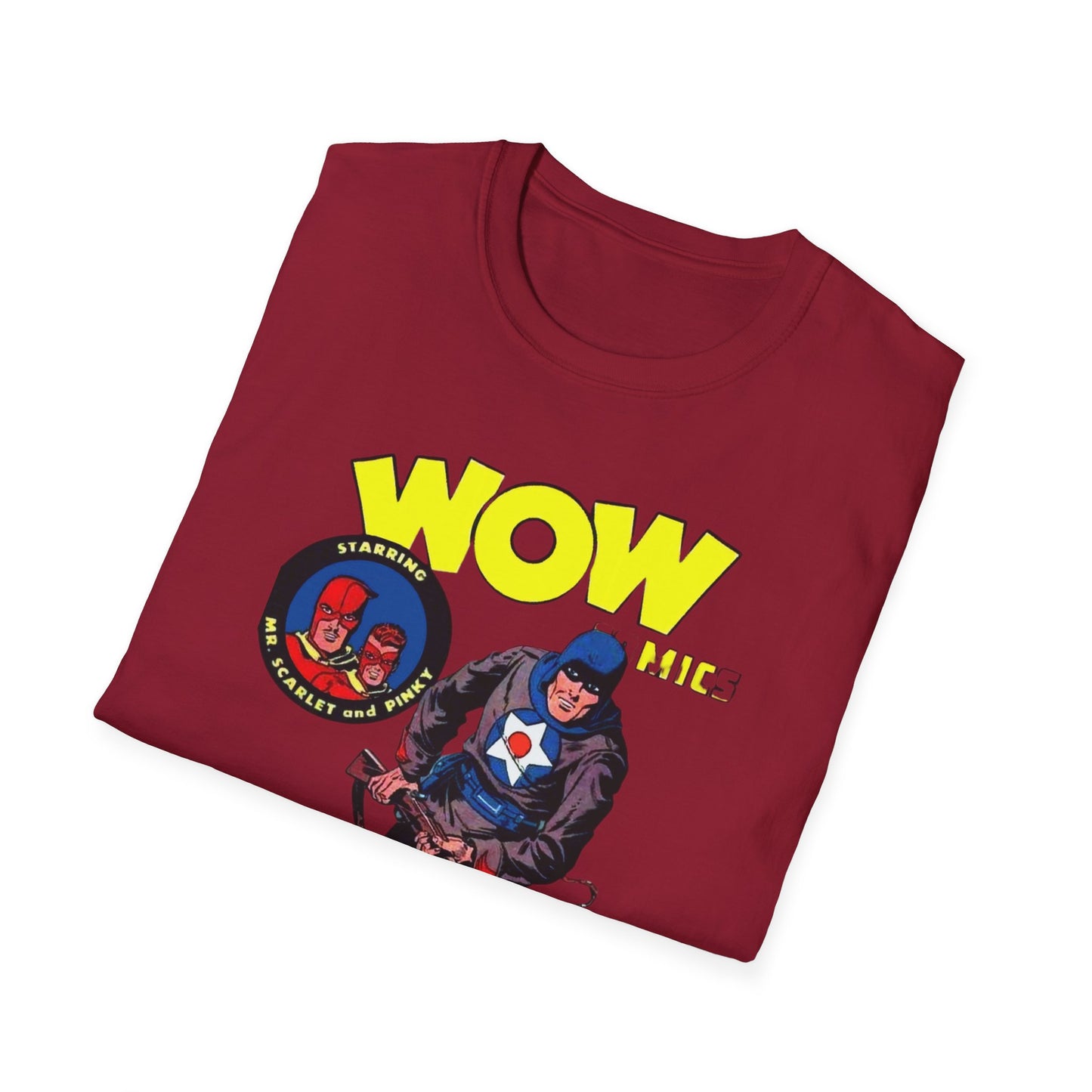 Retro Wow Comics T-Shirt - 100% Cotton, Classic Fit, Perfect for Comic Enthusiasts