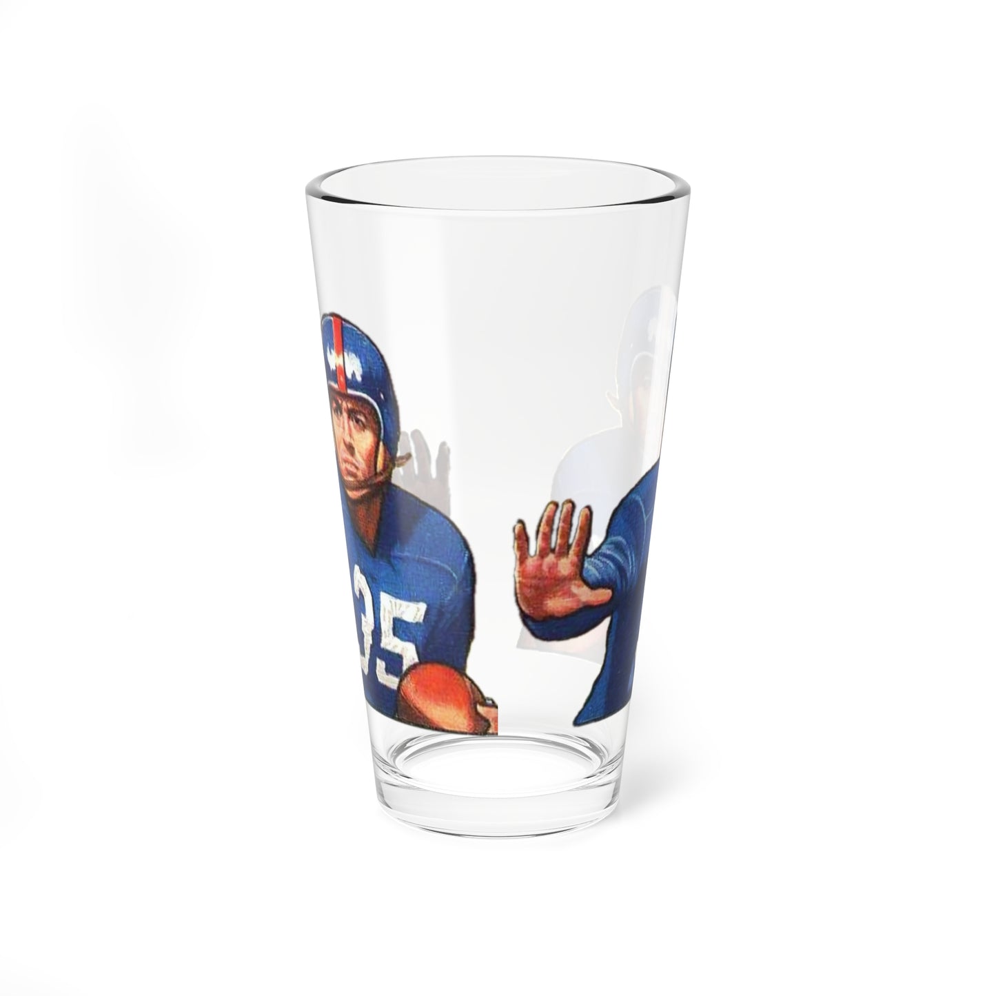 Vintage Gene Roberts Football Hero Pint Glass