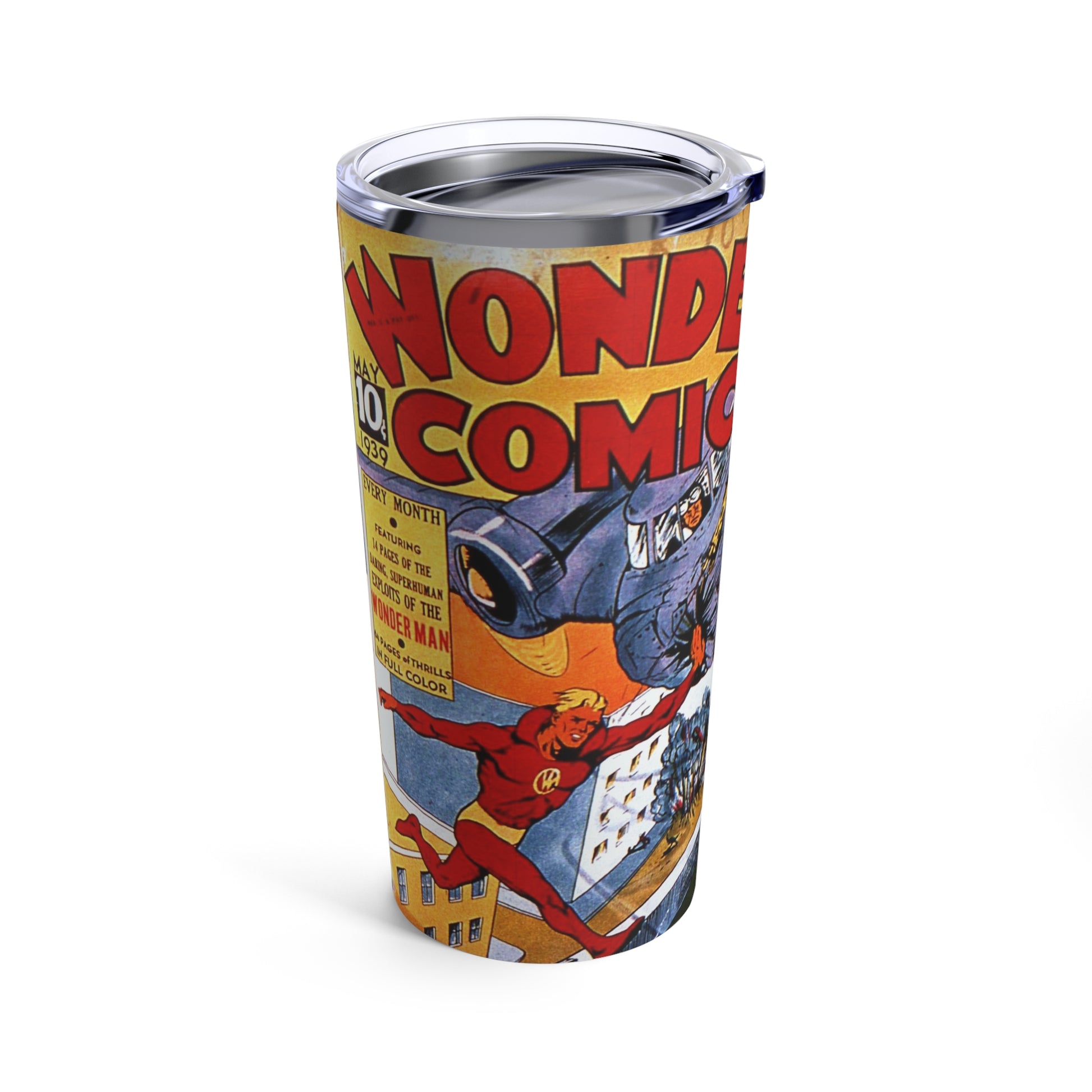 Vintage Wonder Comics 20oz Insulated Tumbler - Old School Male 