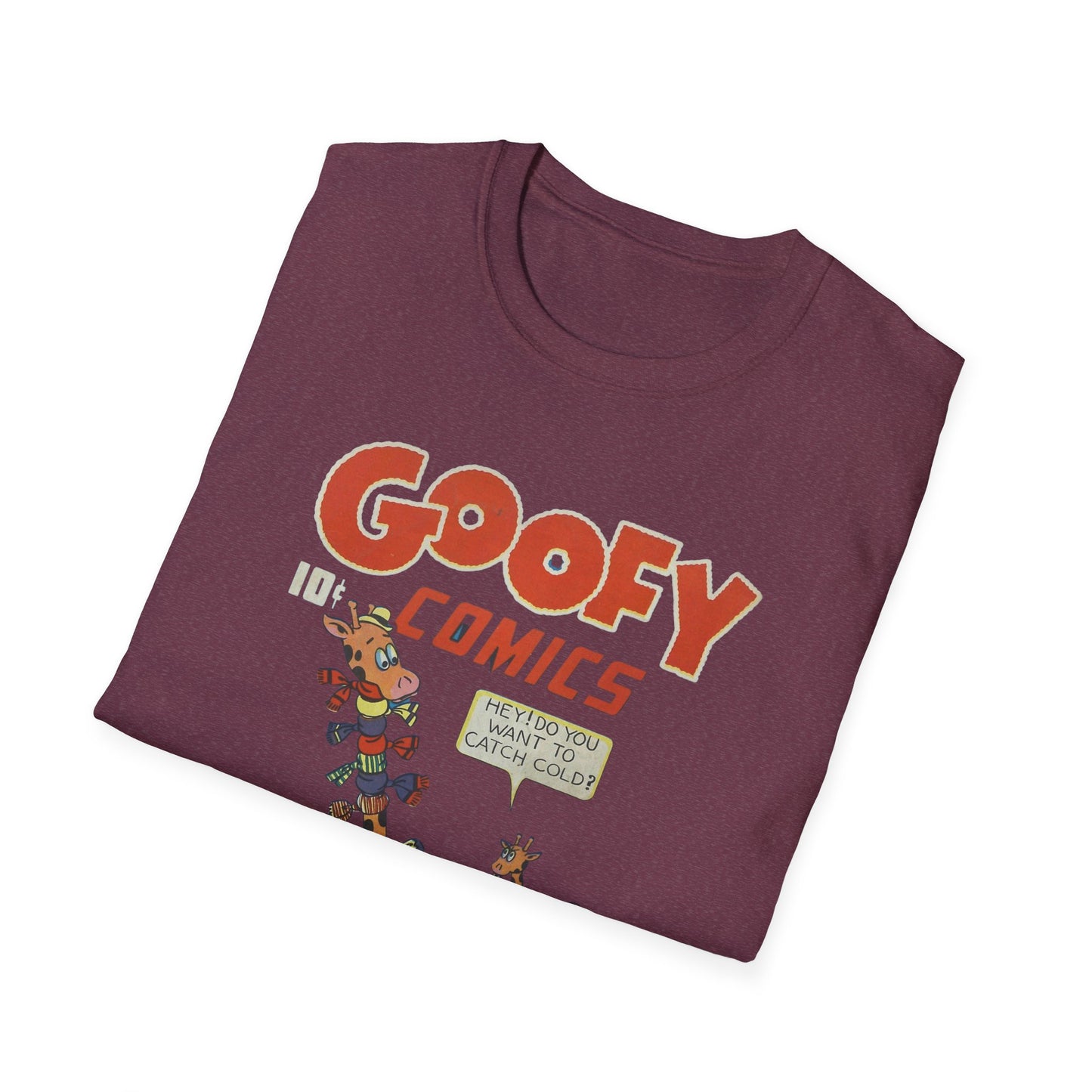 Retro Goofy Comics Giraffe T-Shirt | Unique Comic Book T-Shirts for Quirky Style