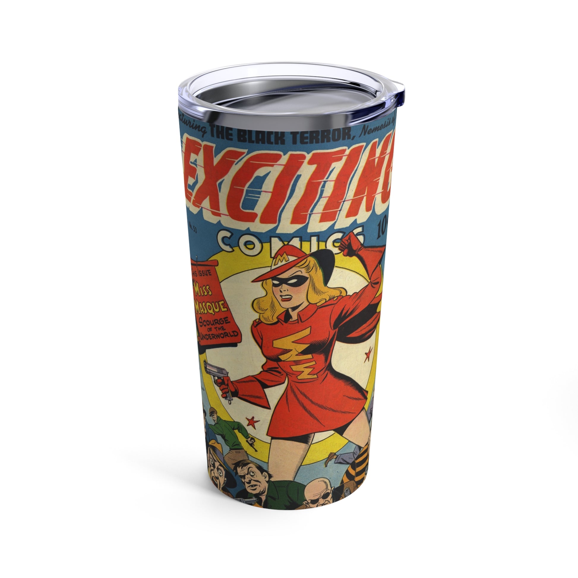 20oz Retro Comic Book Tumbler - Exciting Vintage Design - Old School Male 