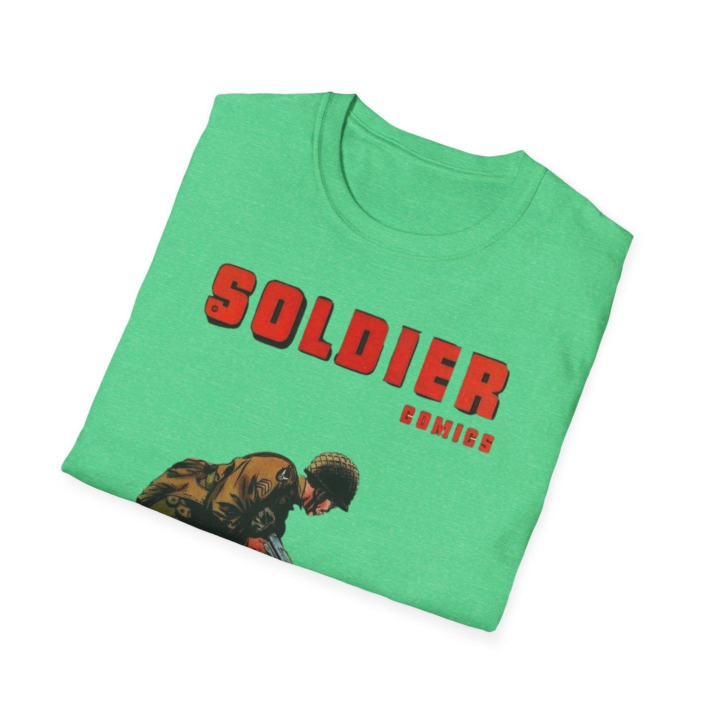 Vintage Retro Soldier Comics Graphic T-Shirt - 100% Cotton Classic Fit Tee