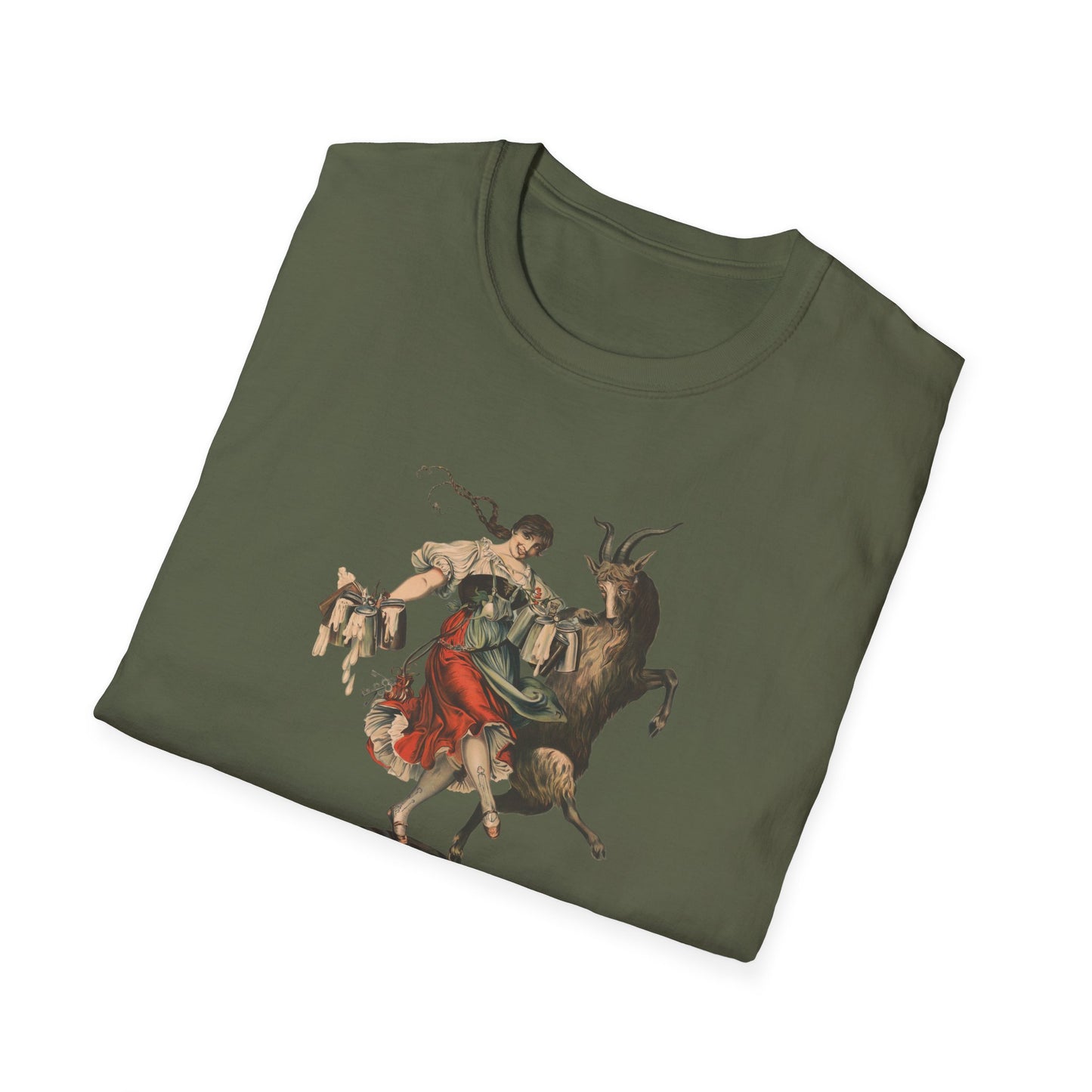 Goat and Beer Lovers Unisex T-Shirt with Fun Dancing Design