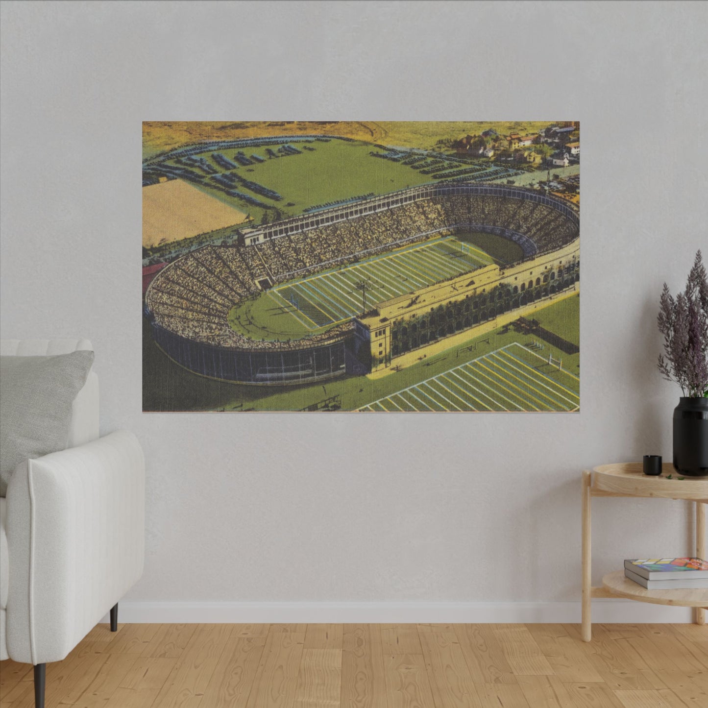 Harvard Stadium Aerial Canvas Art - Stretched Matte Design, 0.75" Thickness (Various Sizes)