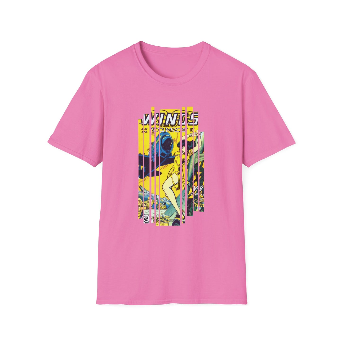 Vintage Comic Book Cover Unisex Softstyle Tee - Old School Male 