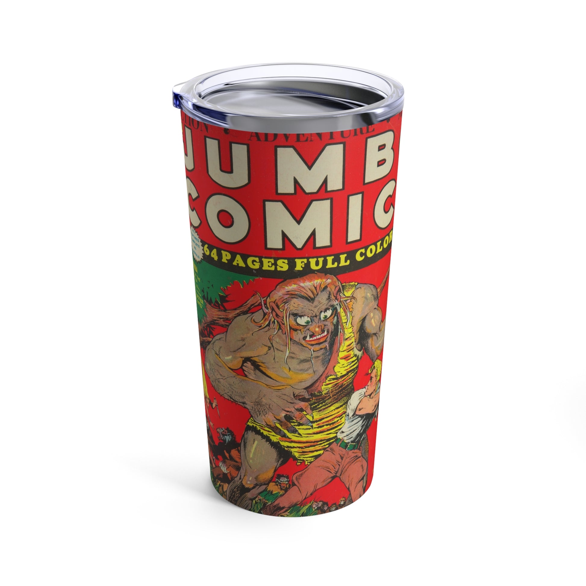 Vintage Jumbo Comic Book Cover Tumbler 20oz - Old School Male 