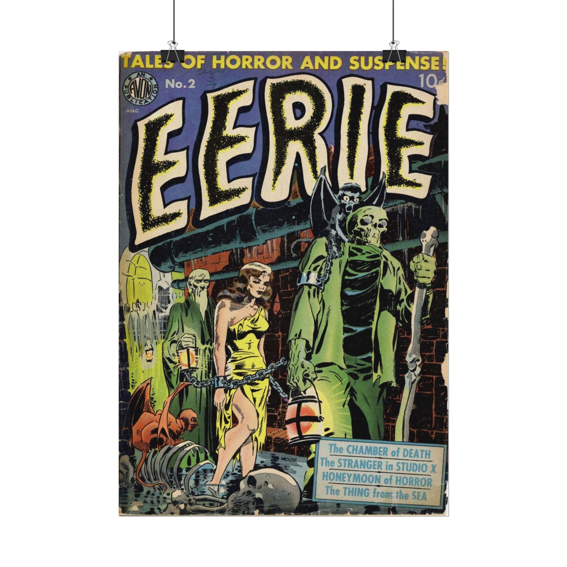 Retro Avon Publications EERIE Number 2 Comic Book Cover Poster - Old School Male 