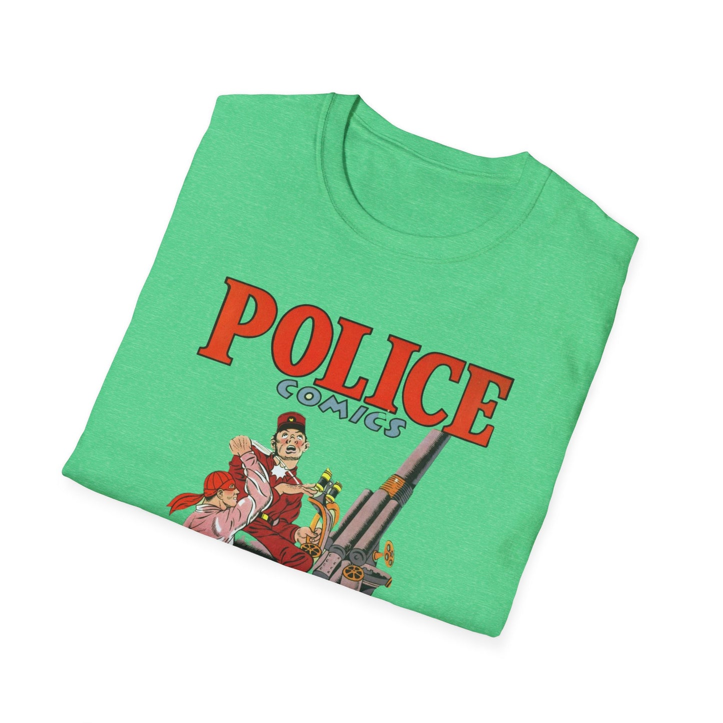 Vintage Retro Police Comics T-Shirt - 100% Cotton, Eco-Friendly, Perfect for Comic Fans