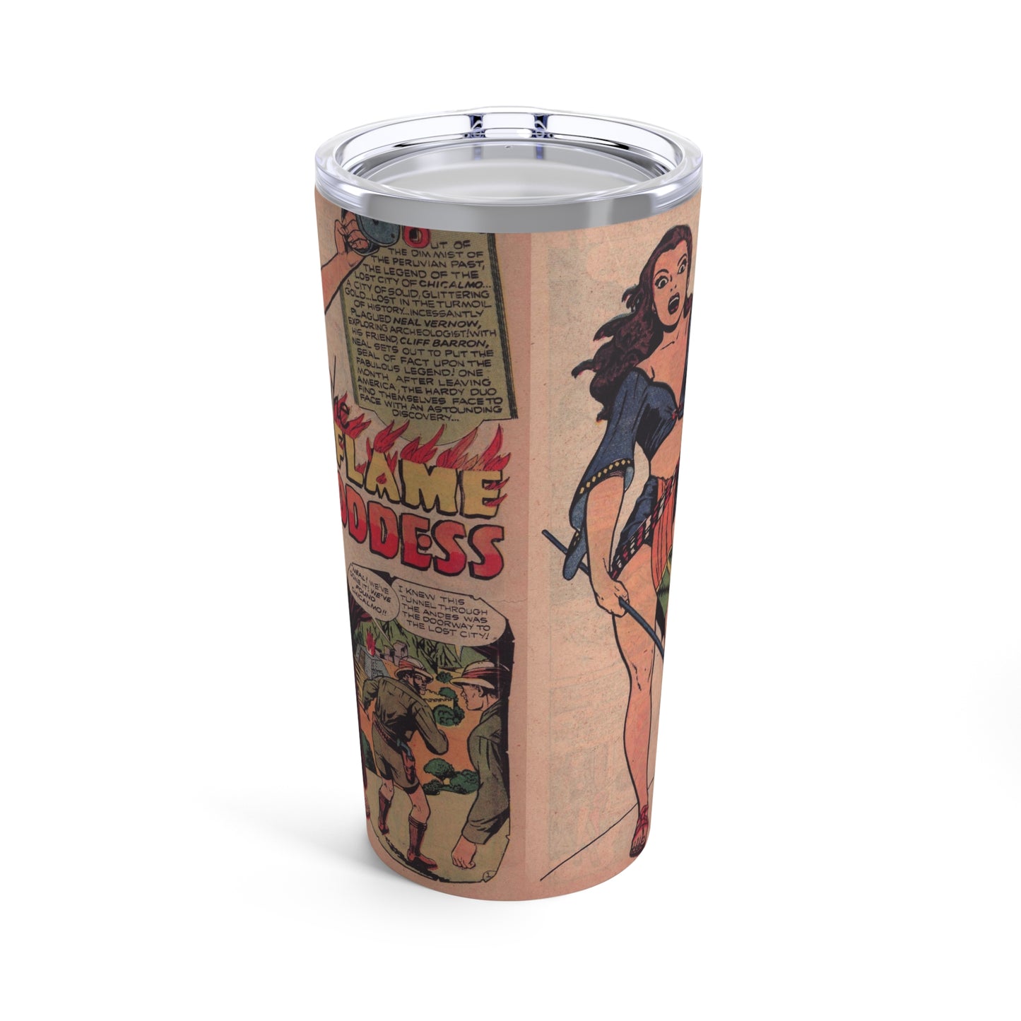 Flame Goddess Retro 20oz Insulated Tumbler - Old School Male 